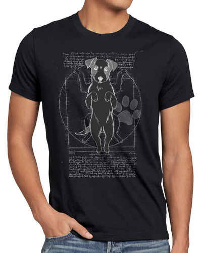 style3 Print-Shirt Herren T-Shirt Vitruvianischer Jack Russell hund terrier
