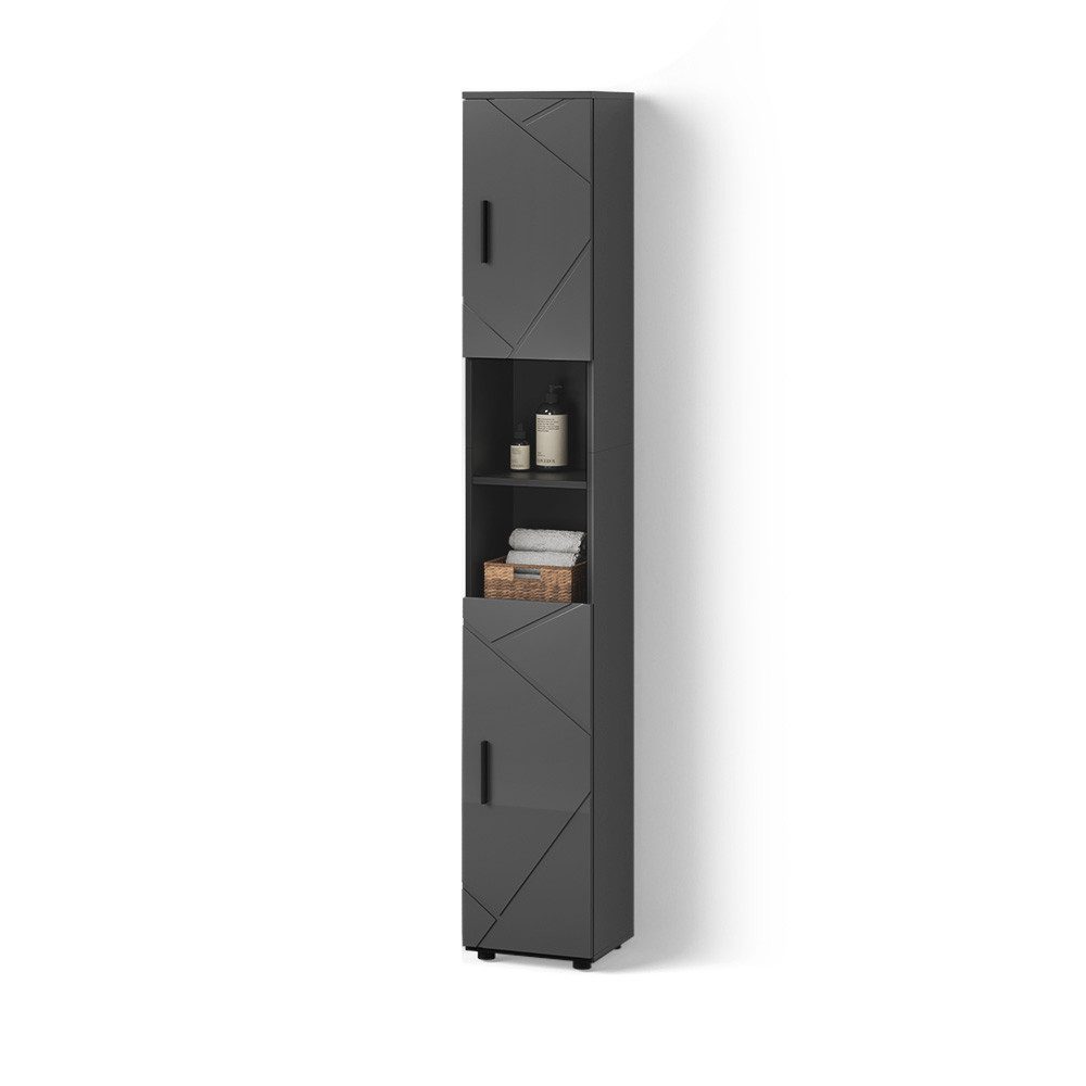 Livinity® Hochschrank Ronco, Anthrazit Hochglanz/Anthrazit, 30 günstig online kaufen