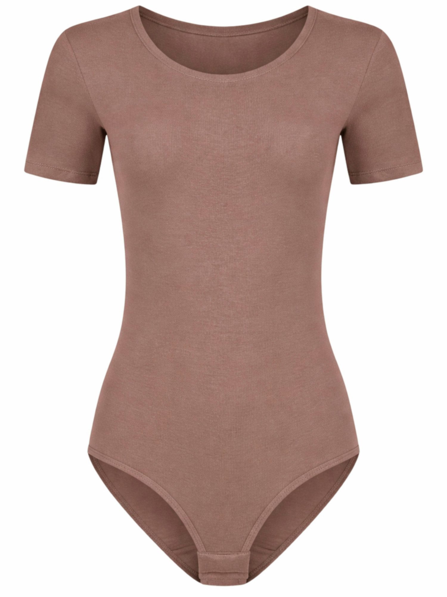 Evoni Body für Damen Kurzarm T-Shirt-Body mit Rundhals