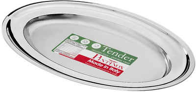PINTINOX Servierplatte »Vassoi Tender«, Edelstahl, (1-tlg), oval, Edelstahl, spülmaschinengeeignet