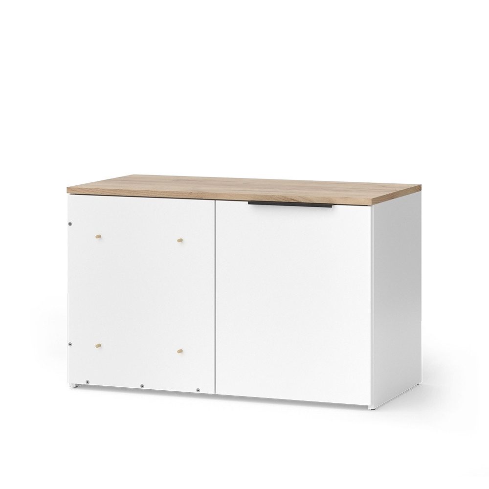 Vicco Highboard Wido, Weiß/Sonoma/Sonoma, 80 x 50 cm mit Tür