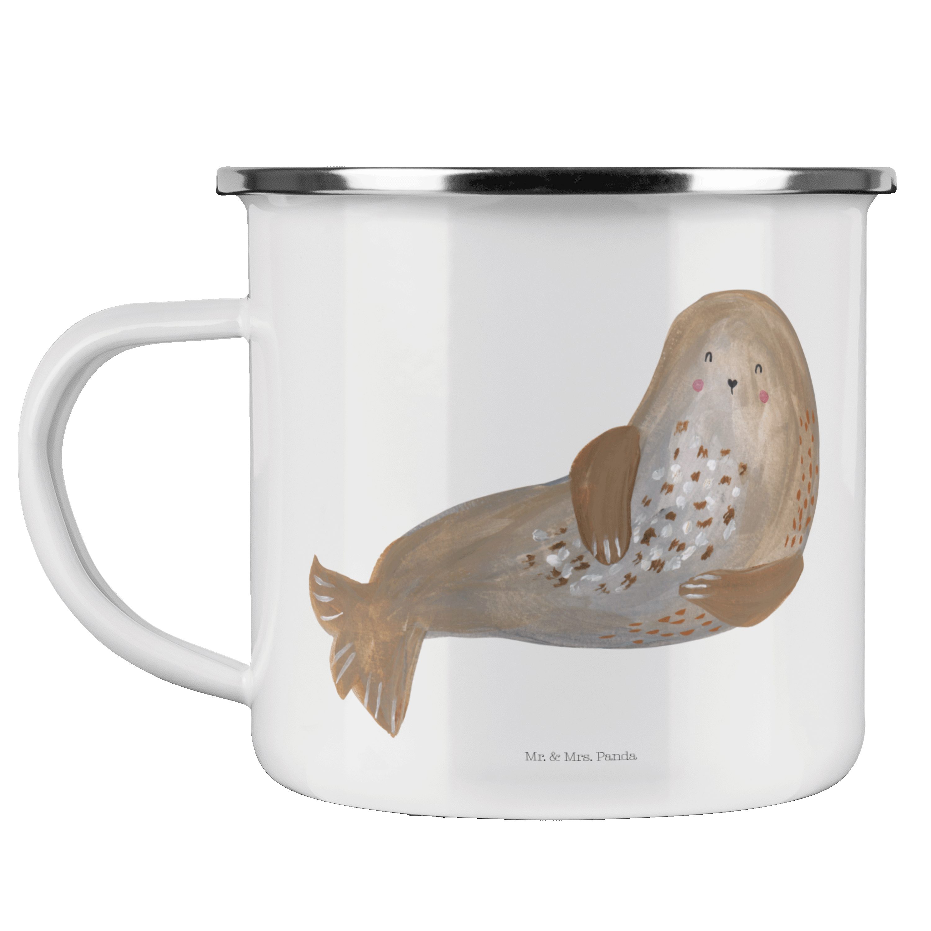 Mr. & Mrs. Panda Becher »Robbe lachend Weiß Geschenk, Seehund