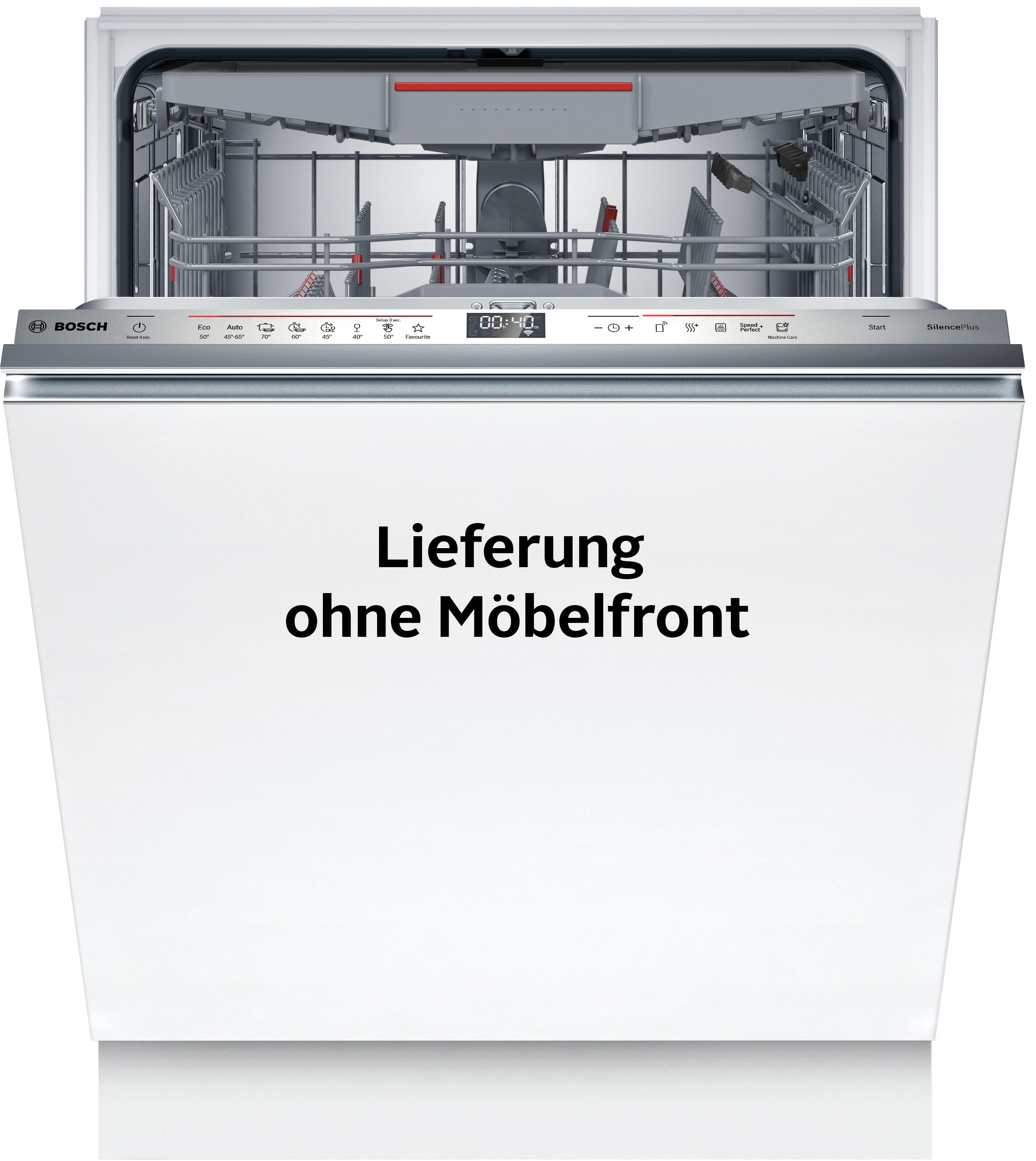 BOSCH vollintegrierbarer Geschirrspüler Serie 6 SMD6ECX12E, 14 Maßgedecke, Flexible, leicht laufende Max Flex Körbe & informatives Time …