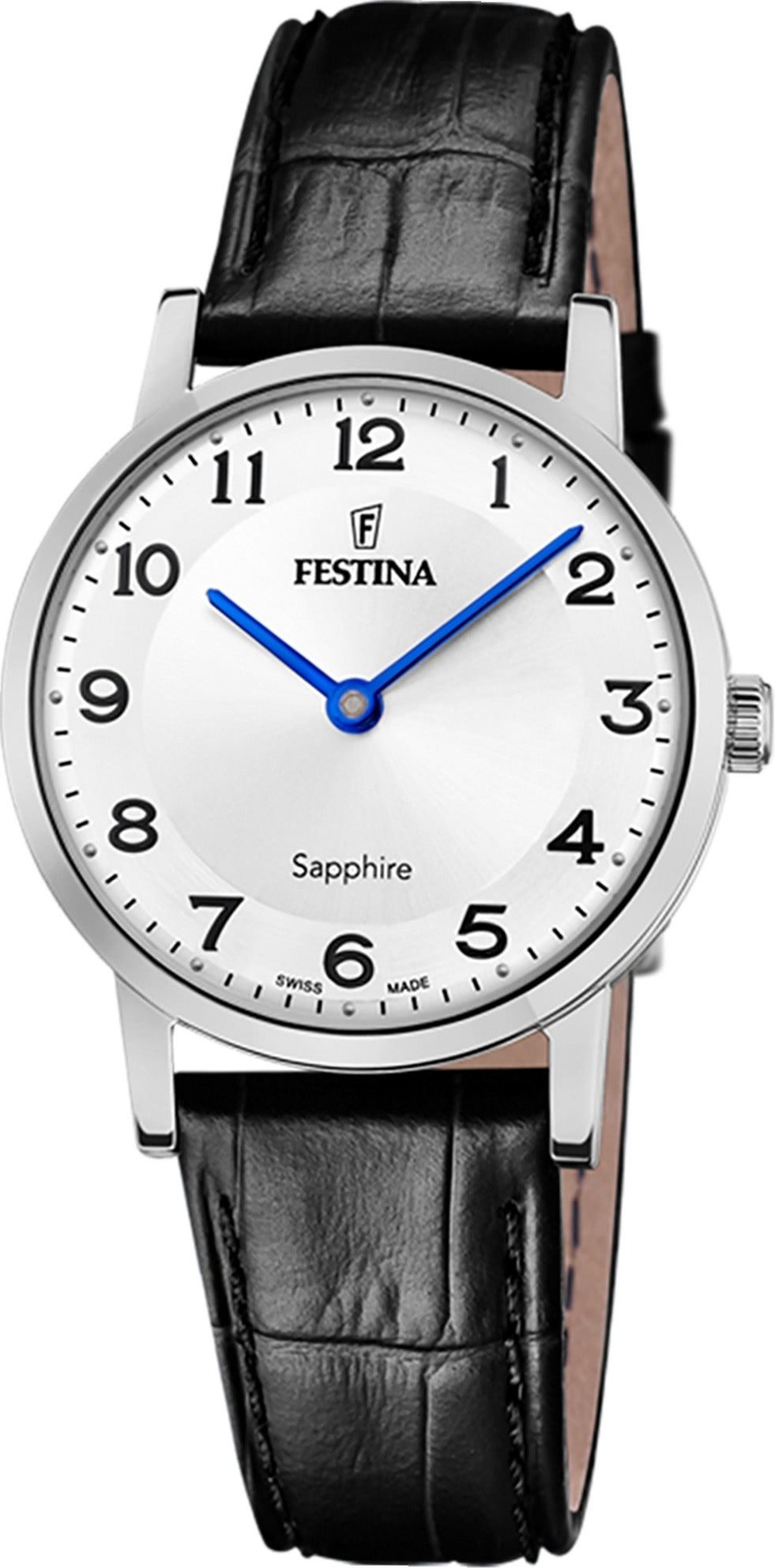 Quarzuhr Festina Damenuhr Leder schwarz Festina