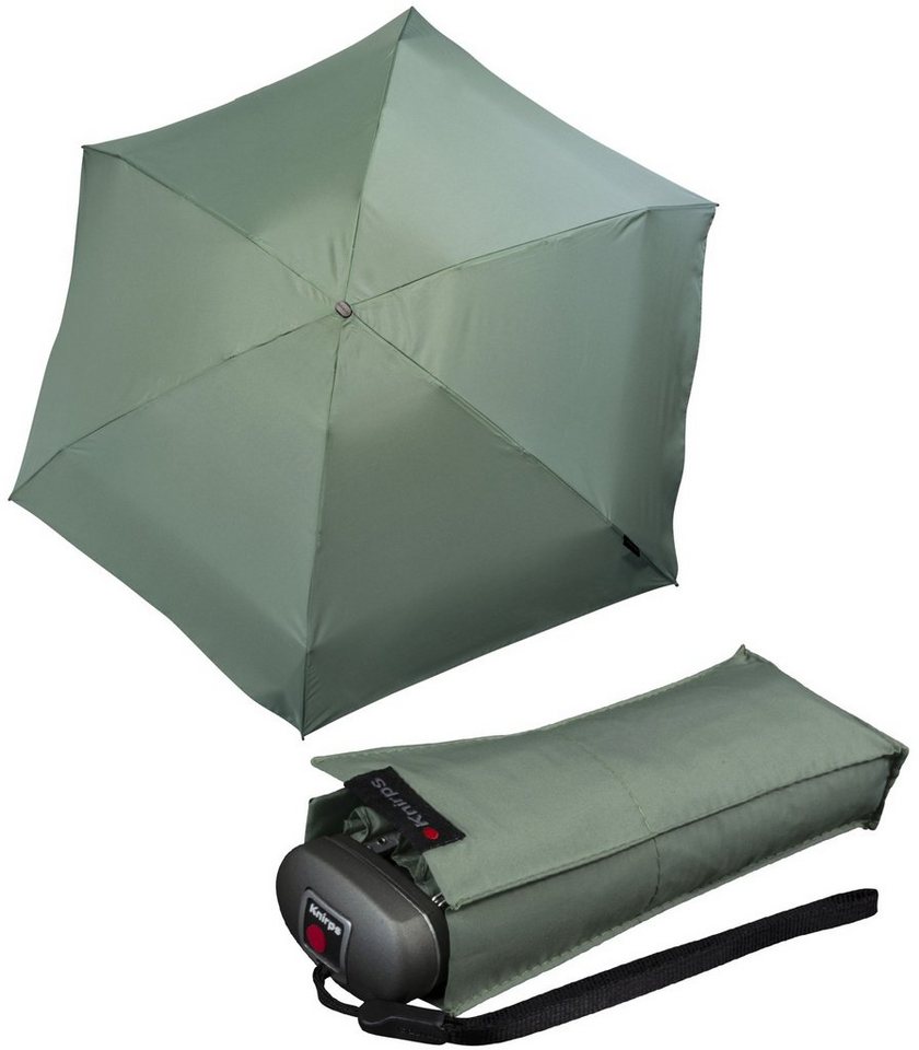 für Damen-Taschenschirm, Taschenregenschirm winziger die grün flach, Knirps® Travel - leicht aloe und Handtasche