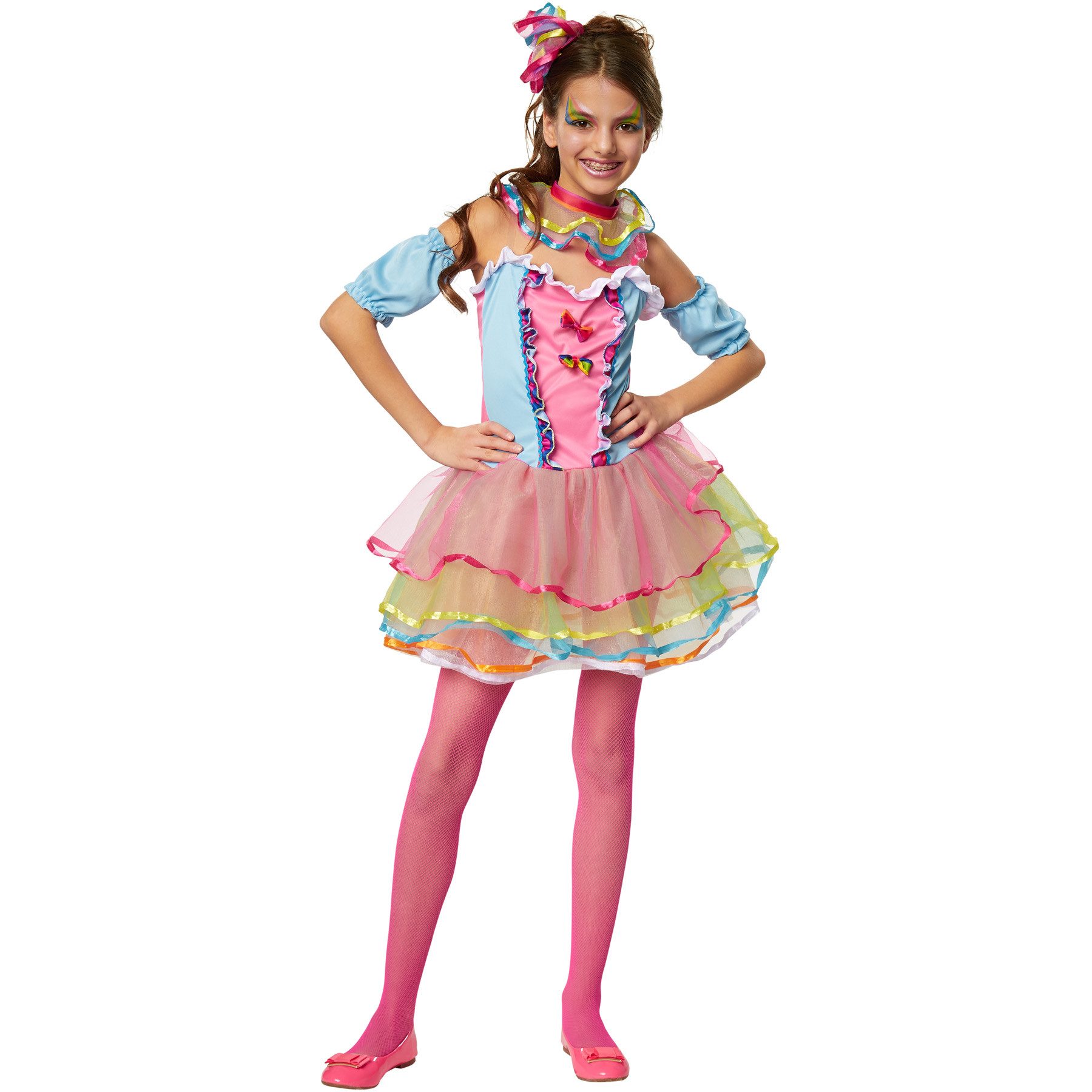 Kostüm Mädchenkostüm Neon Regenbogen Girl
