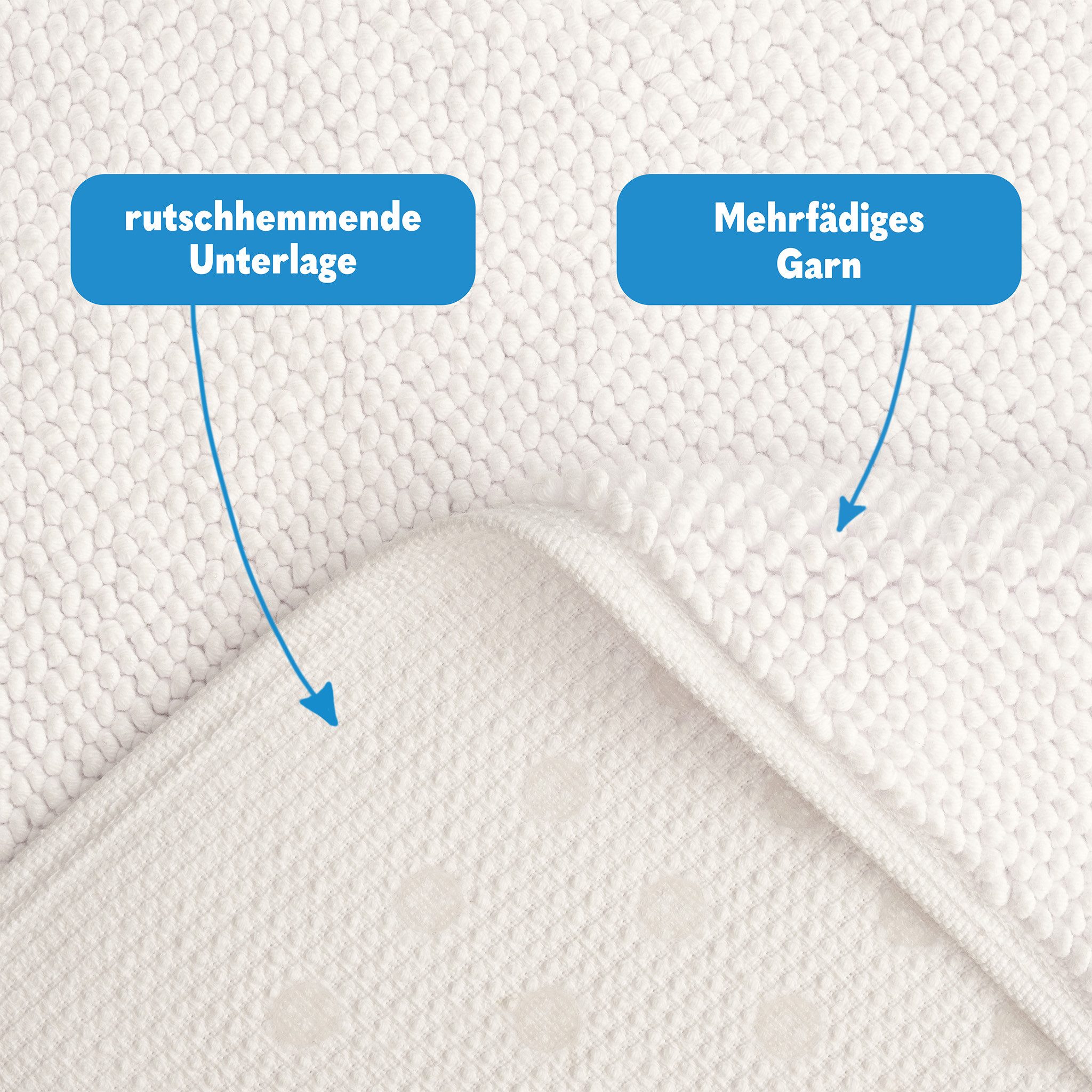 HAMMETEX Badematte rutschfeste Badvorleger, Hotelmatte, Höhe 7,5 mm, rutschhemmend beschichtet, strapazierfähig, Baumwolle, rechteckig, einfarbig, 100% Baumwoll – Bild 5 von 5