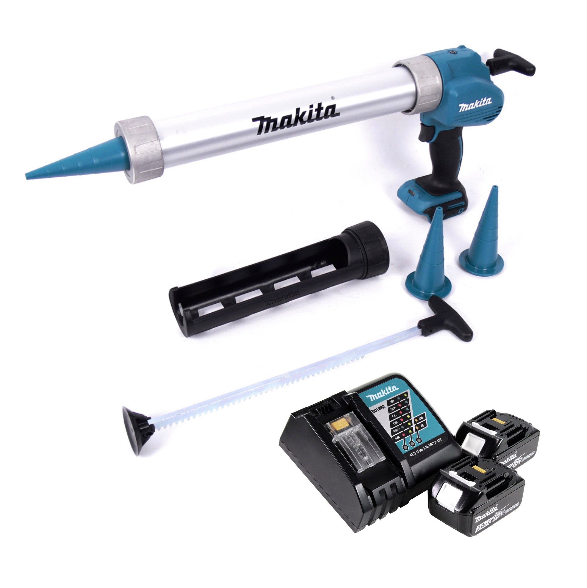 Makita Akku-Kartuschenpistole DCG 180 RFX Akku Kartuschenpistole 18 V 300 / 600 ml + 2x Akku 3,0 Ah