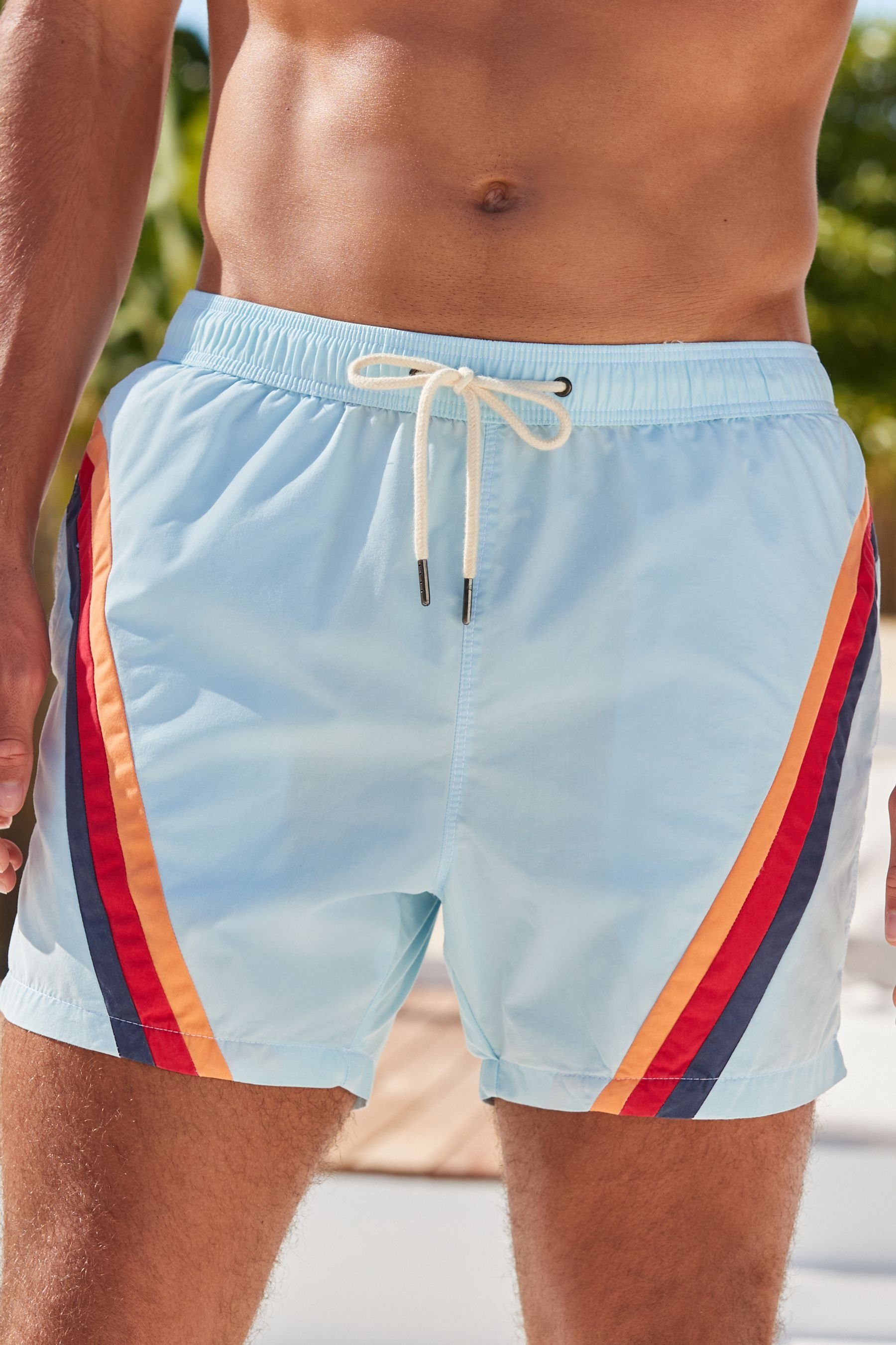 Aqua Blue Stripe (1-St) Badeshorts Next