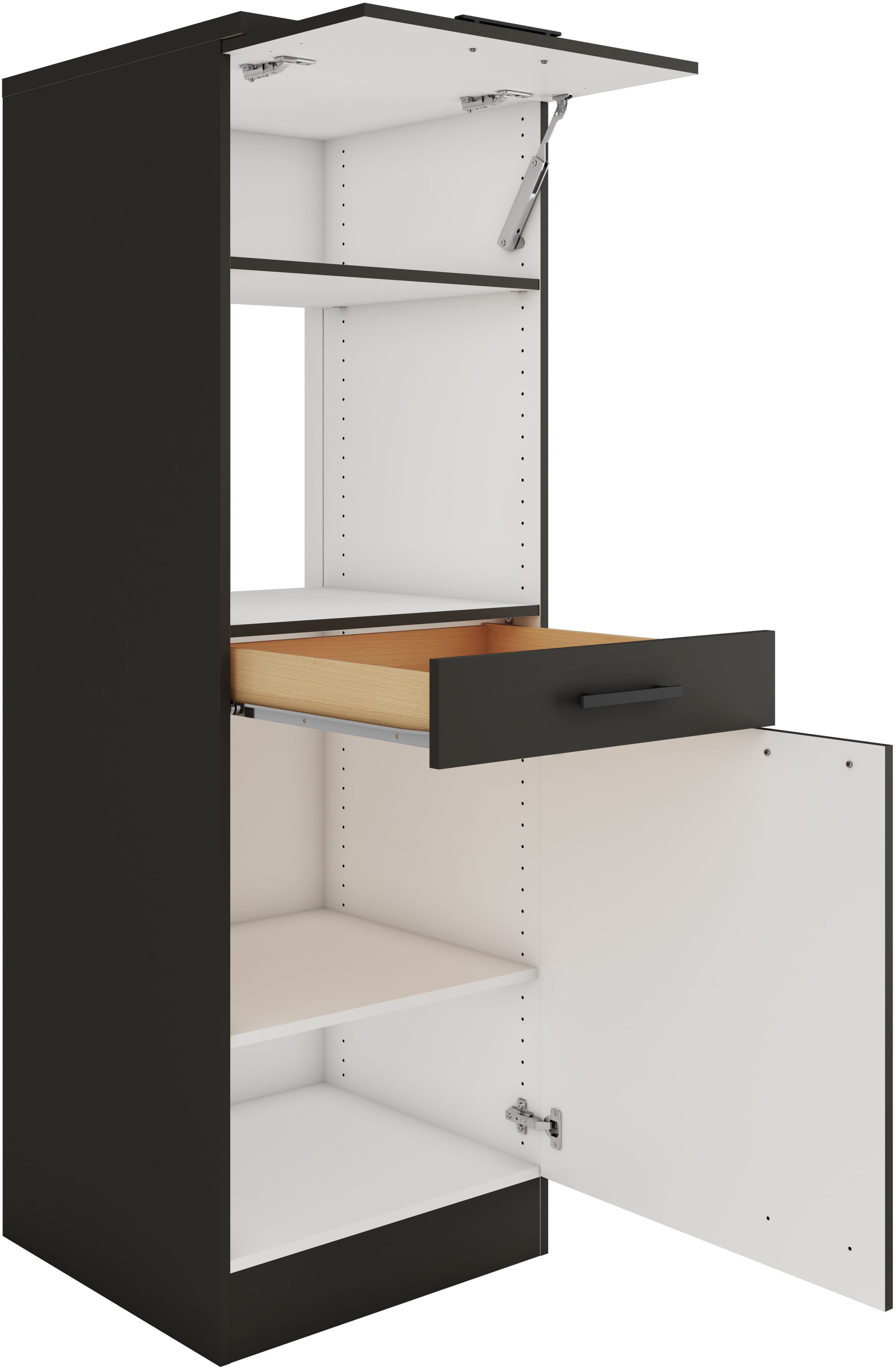 OPTIFIT Mikrowellenumbauschrank Palma Breite 60 cm, Nischenmaß für Mikrowelle B/T/H 56,7/55,5/44,8 cm