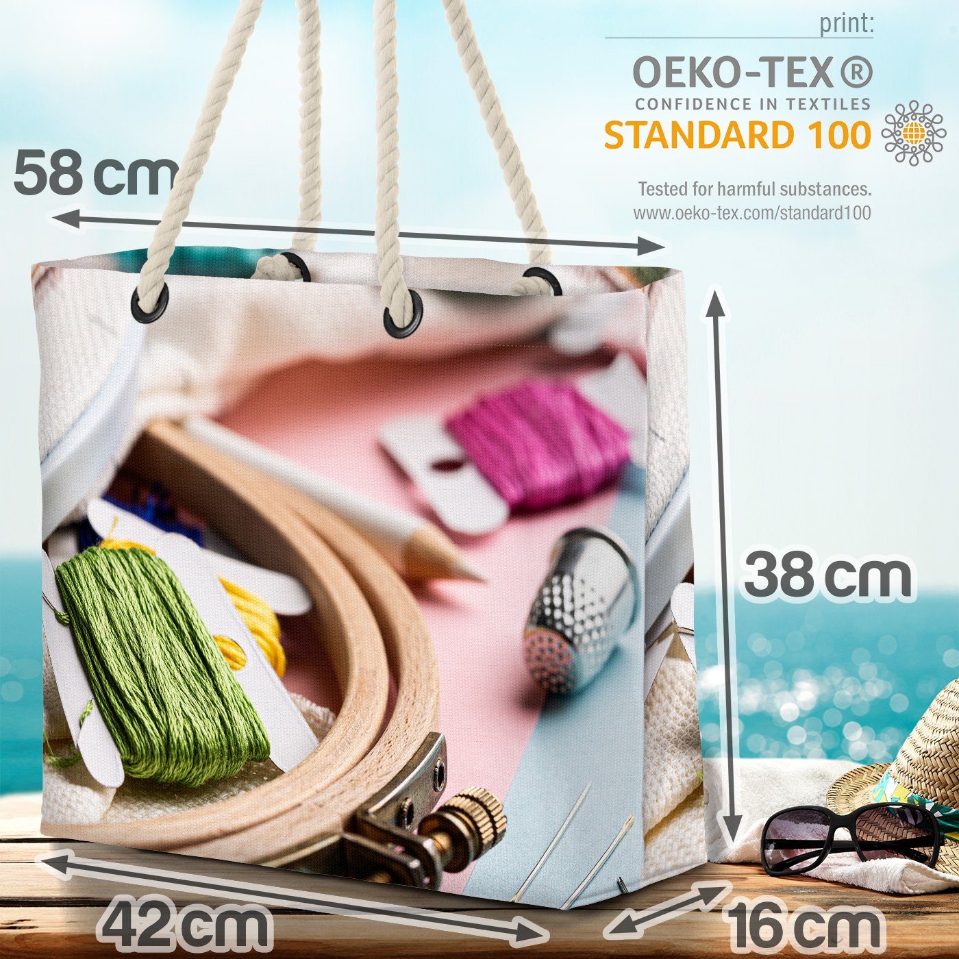 VOID Strandtasche (1-tlg), Stickset DIY kunst Handarbeit kleid zubehör set ausstattung stickerei