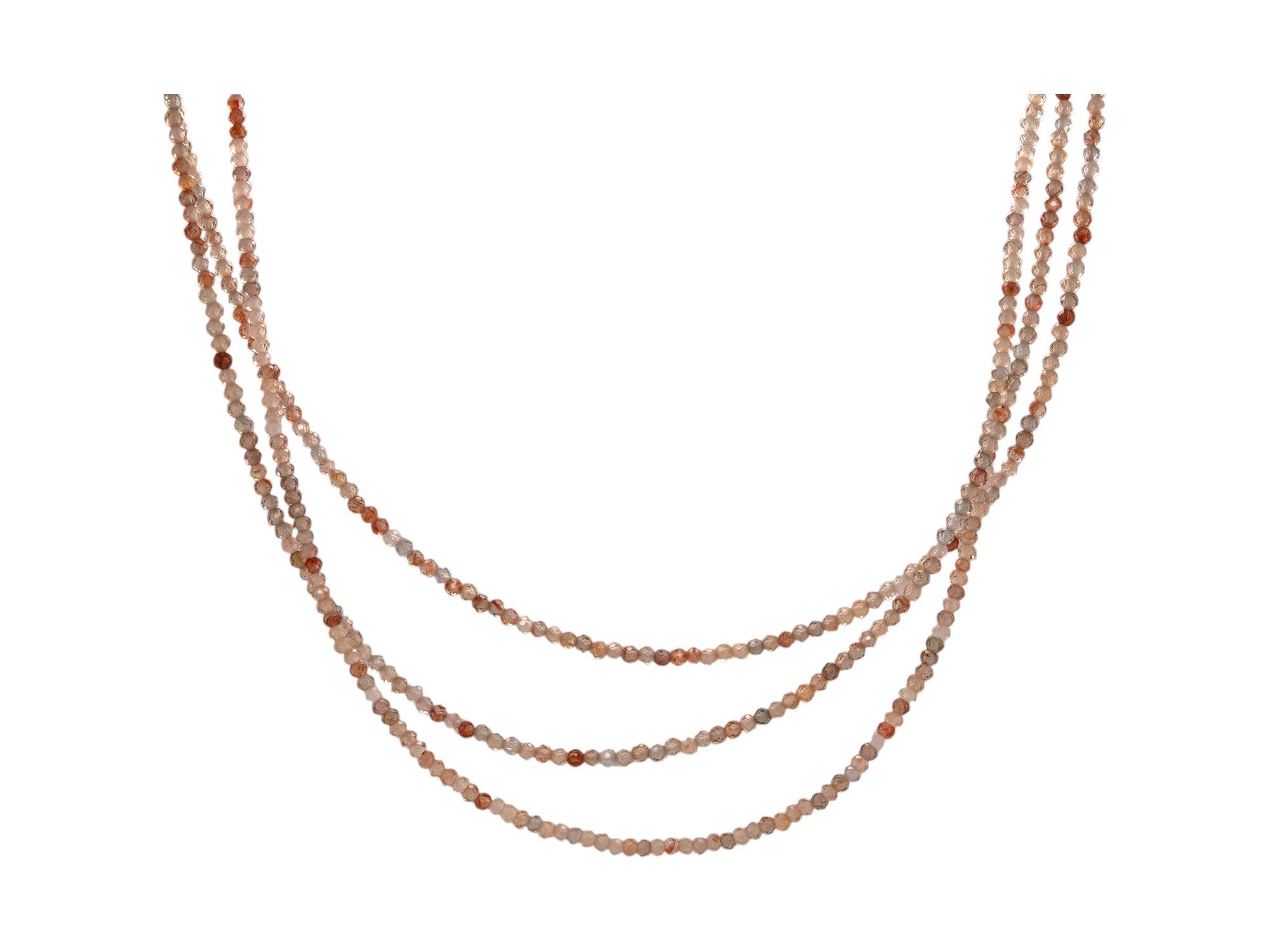 Sogni d'oro Collier mit Zirkonen im Farbverlauf, 3-reihig, Silber 925 vergoldet, Magnetschließe