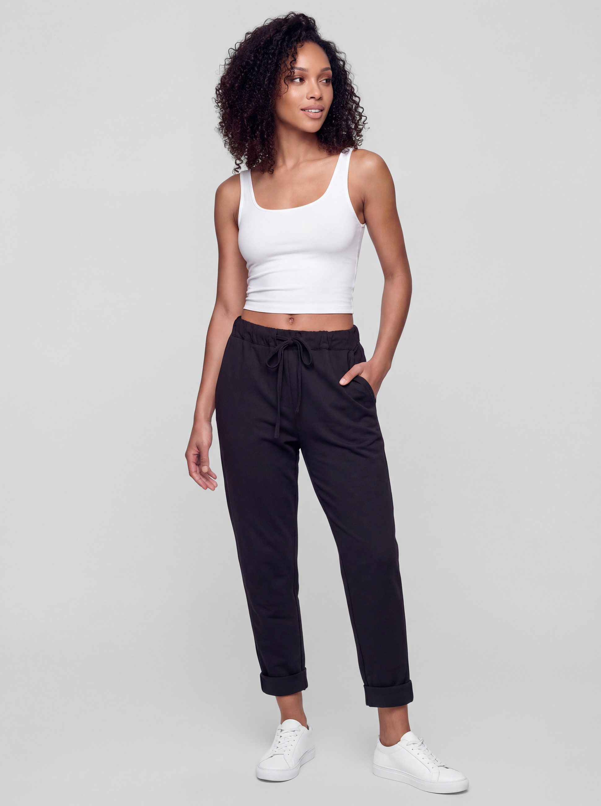 PEKIVESSA Jogger Pants Stretch Schlupfhose Sweathose mit Taschen aus Stretch-Baumwollmischung
