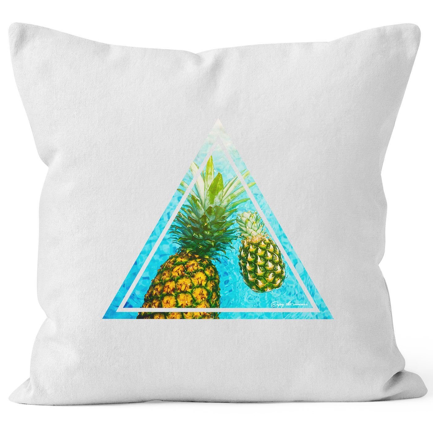 Autiga Dekokissen Kissenbezug Foto Print Ananas Palmen Galaxy Sommer Tropical Dekokissen 40x40 Baumwolle Autiga®