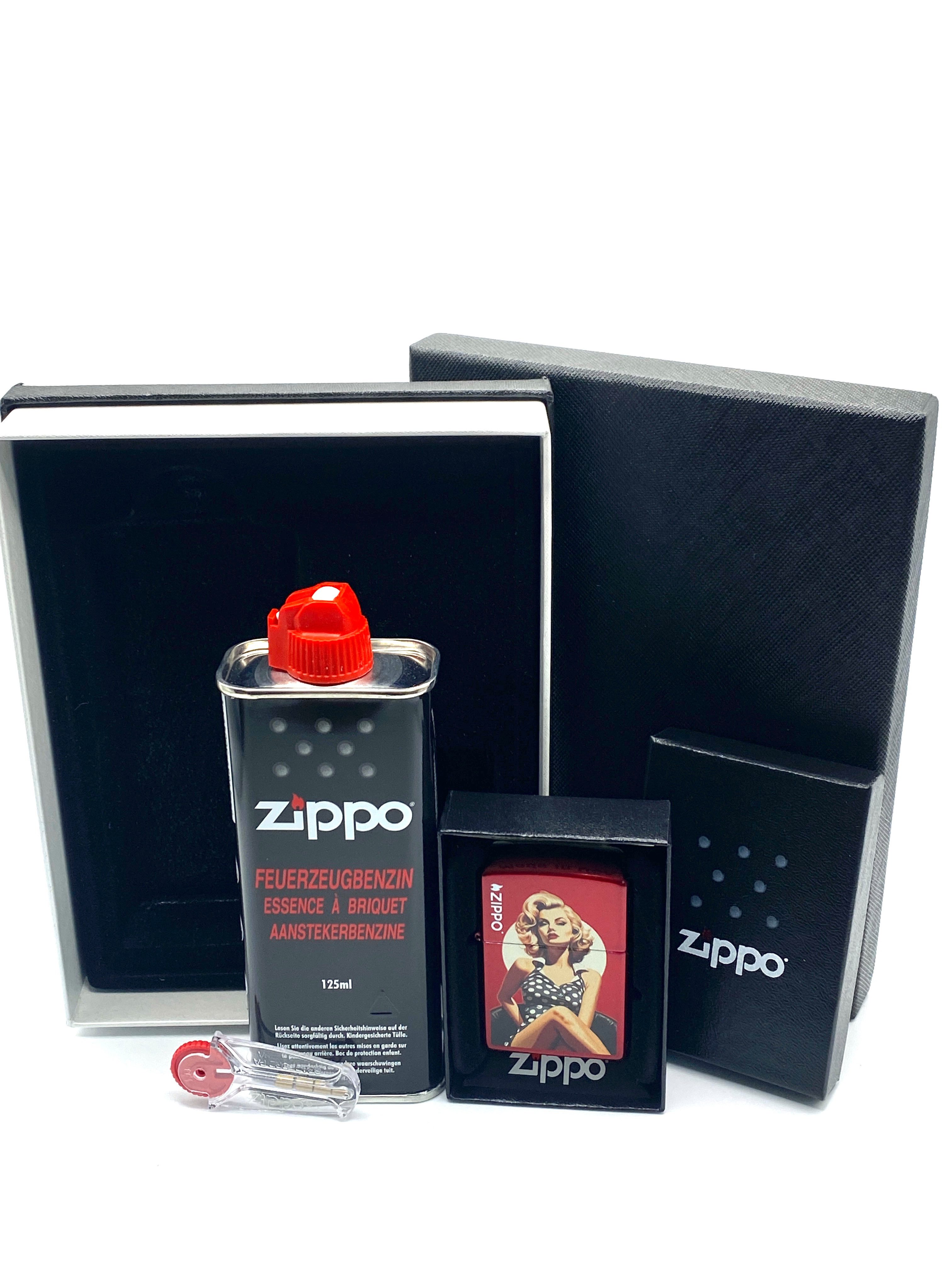Zippo Feuerzeug Candy Apple Feuerzeug red color Retro Vintage Pinup Geschenkset