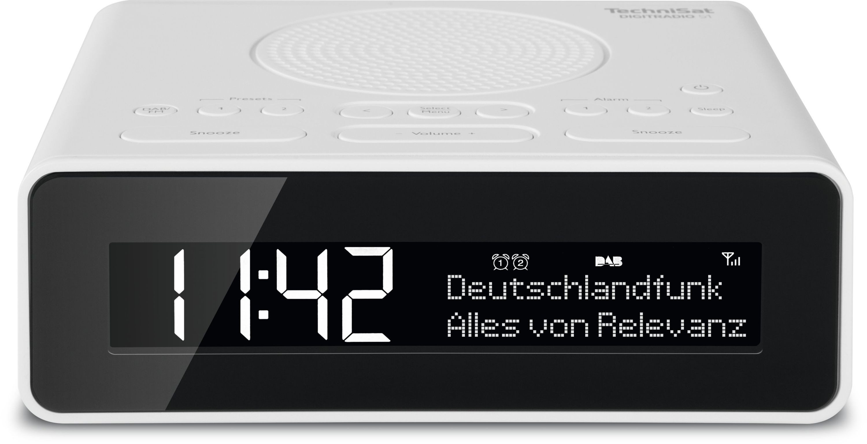 TechniSat DIGITRADIO 51 Digitalradio (DAB) (Digitalradio (DAB), FM-Tuner mit RDS, 1.5 W, Zwei Weckzeiten, dimmbares Display, Snooze und Sleeptimer)