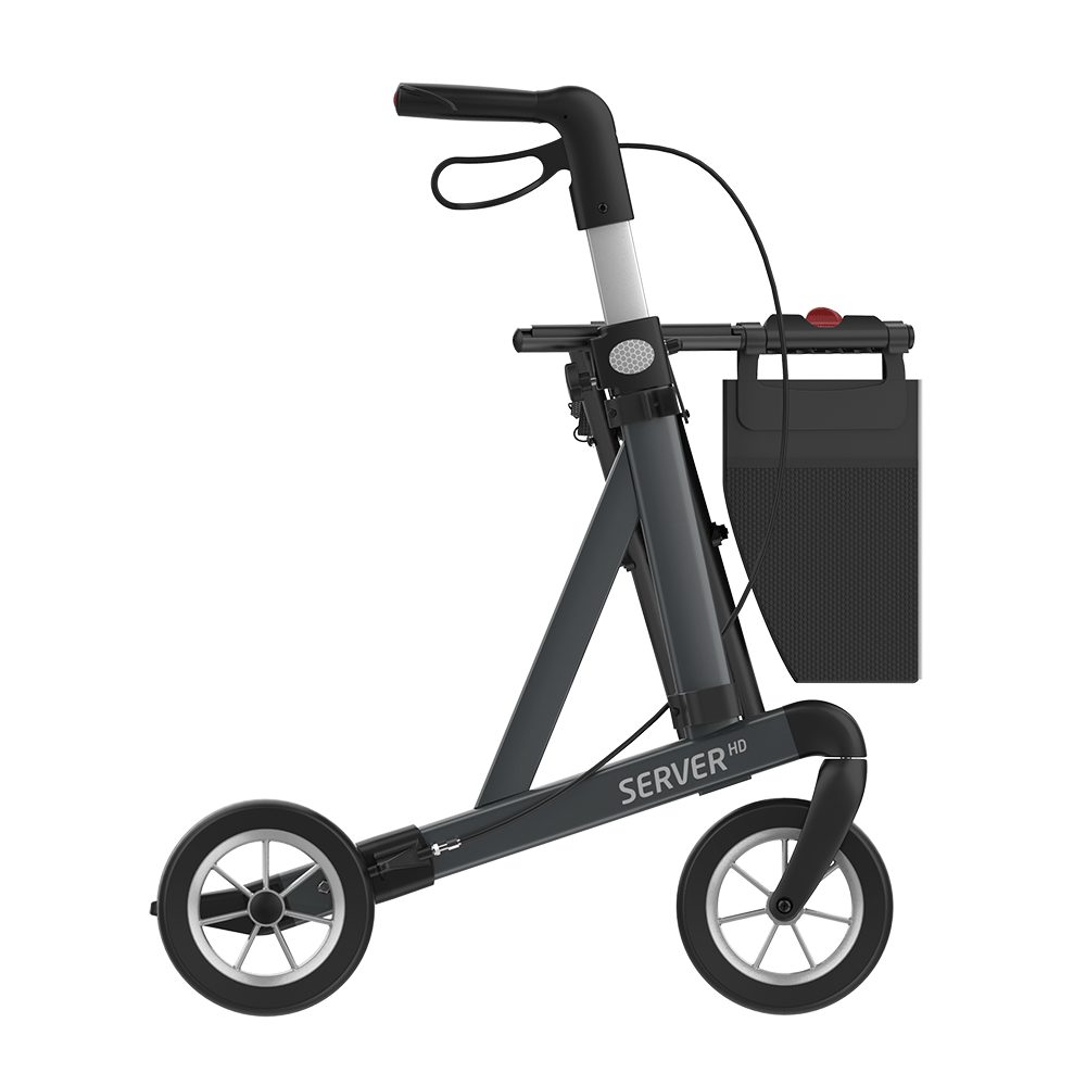 Rehasense Rollator Server HD - Heavy Duty Rollator Leichtgewicht Rollator XXL, Griffe 10-fach höhenverstellbar, Bis zu 200 kg belastbar, 8kg leicht