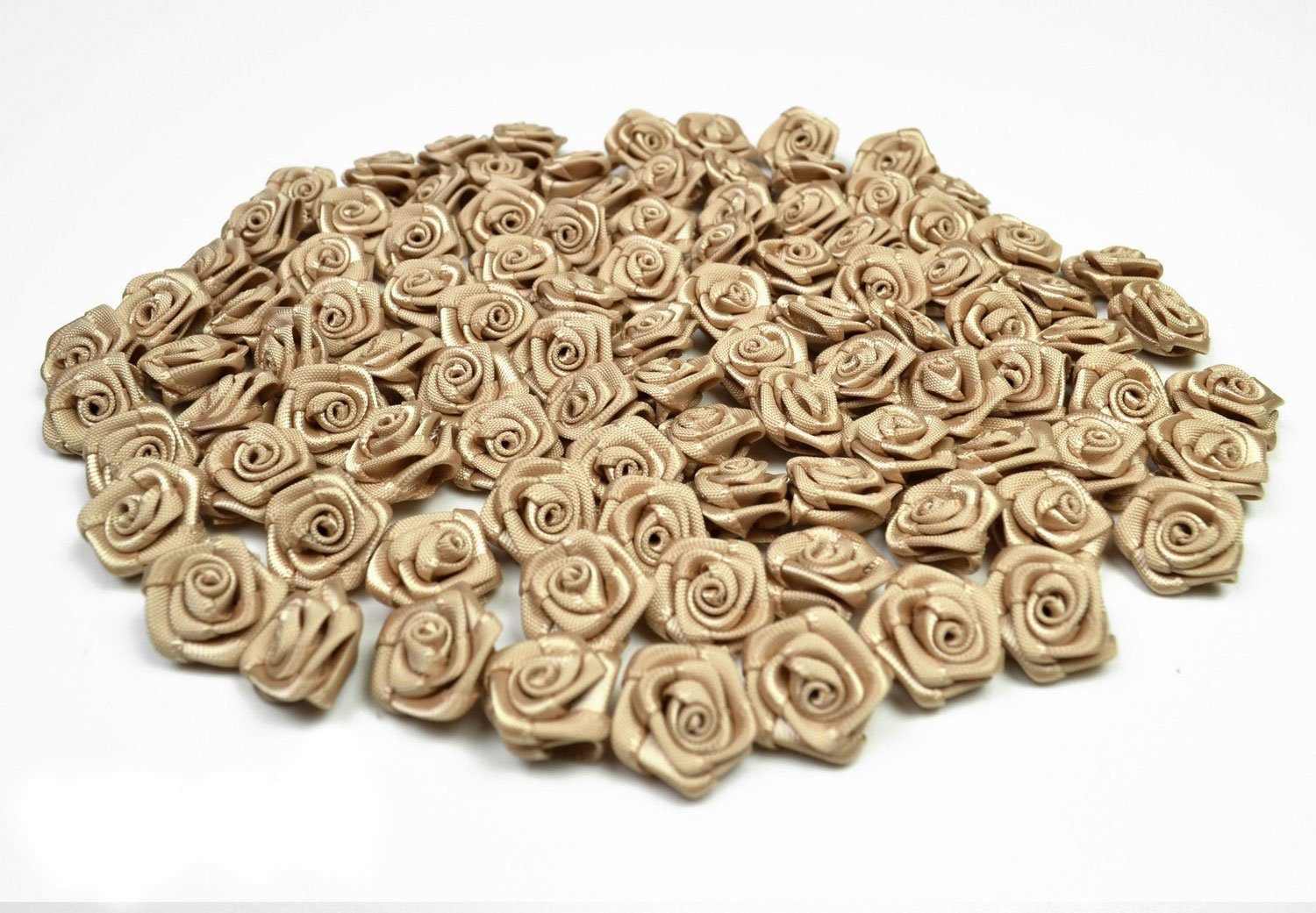 Creativery Streudeko, Satinrosen 15mm zum Basteln & Aufnähen 100 Stück