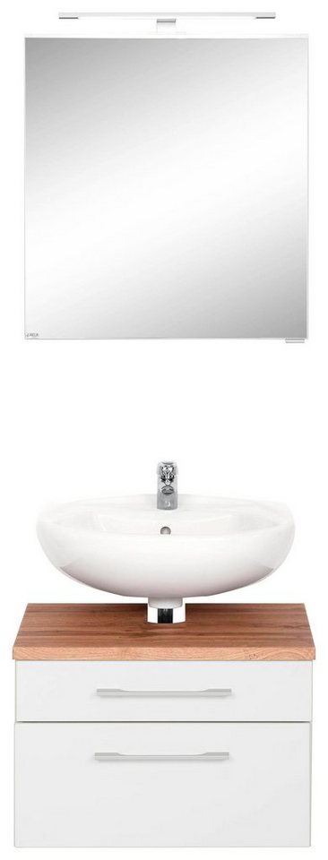 HELD MÖBEL Badmöbel-Set Davos, (2-St), Spiegelschrank und  Waschbeckenunterschrank