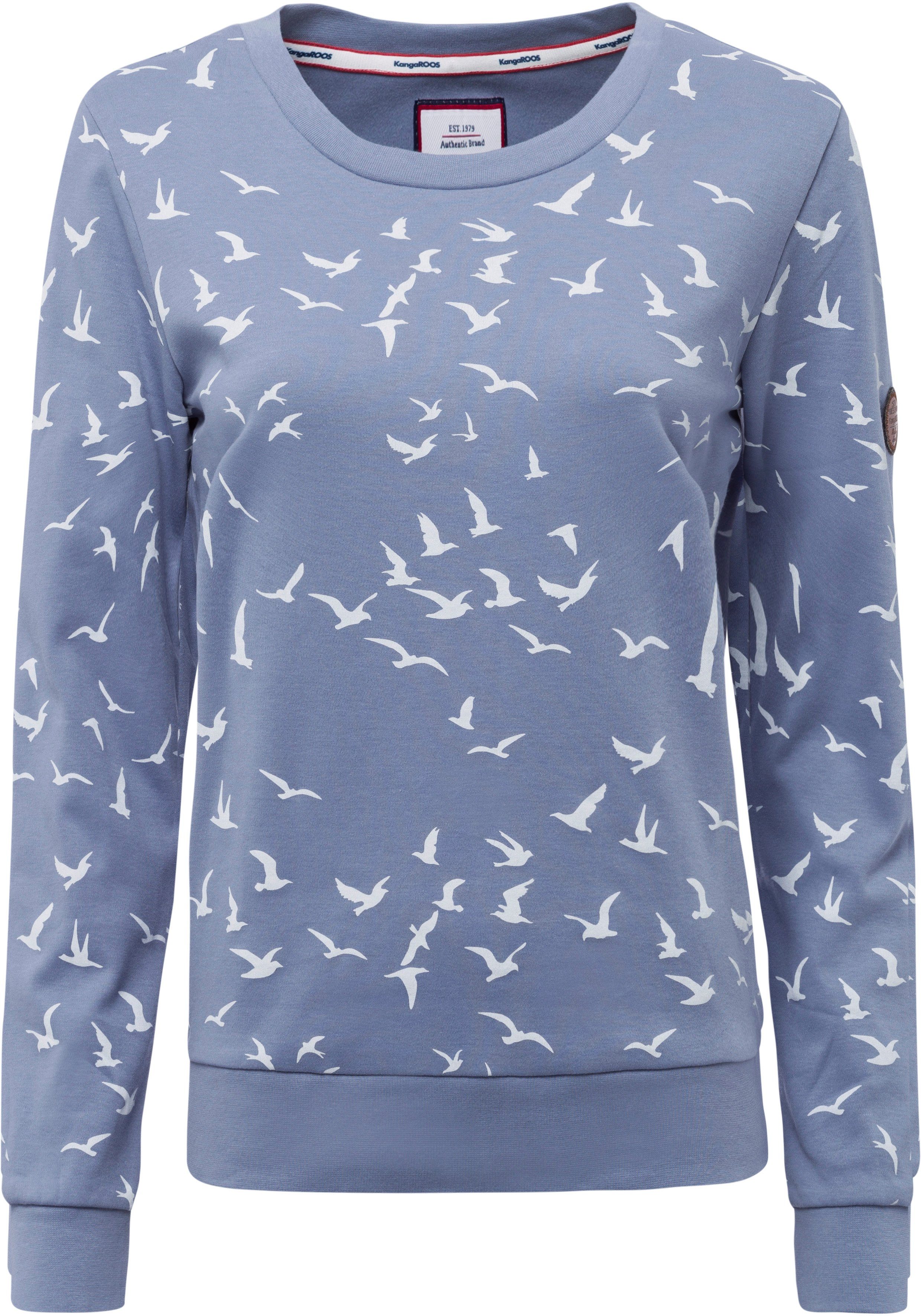 KangaROOS modischem mittelblau mit Minimal-Allover-Print Sweatshirt