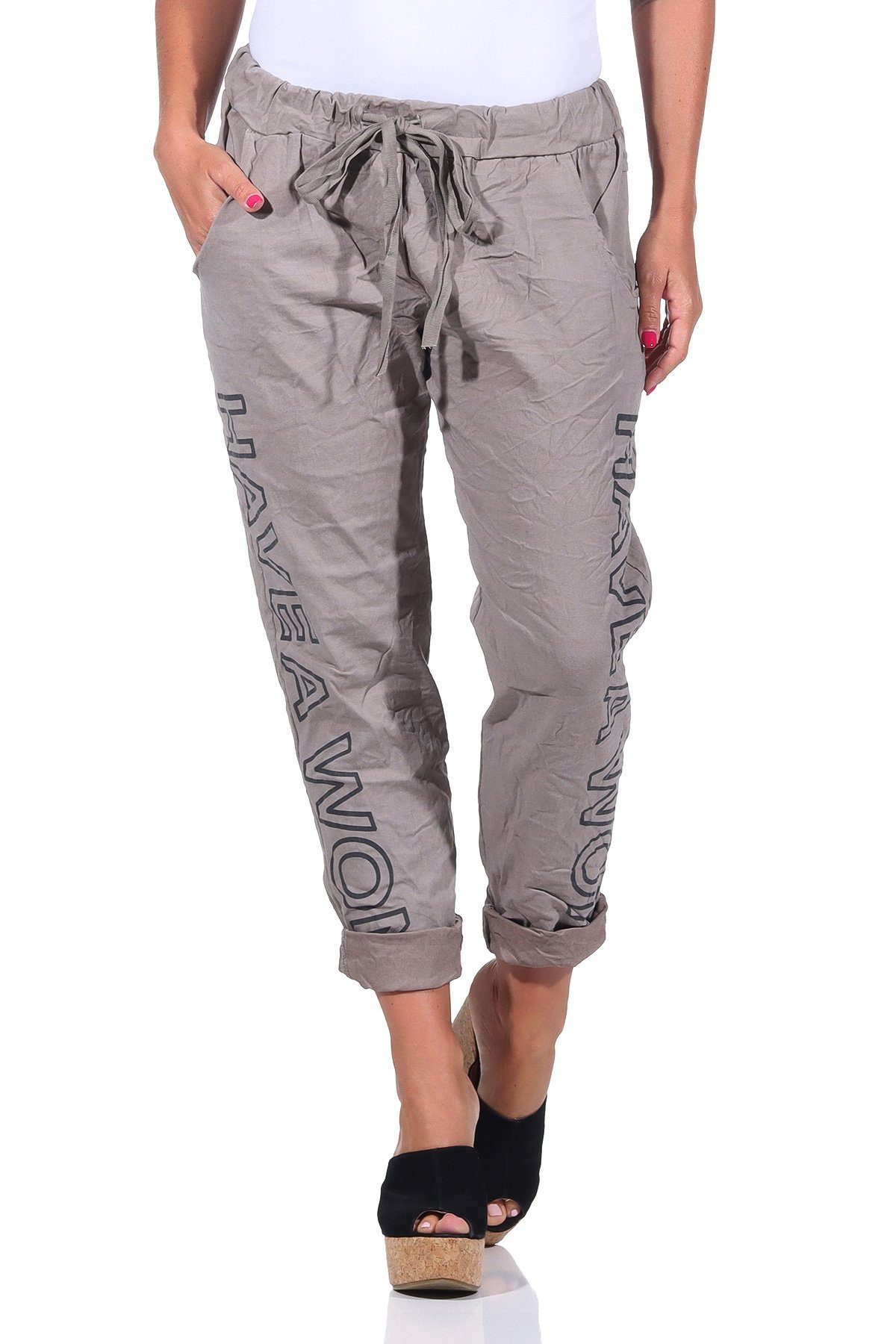Mississhop Jogginghose Damen Hose Freizeithose Stoffhose Boyfriend Stretch günstig online kaufen