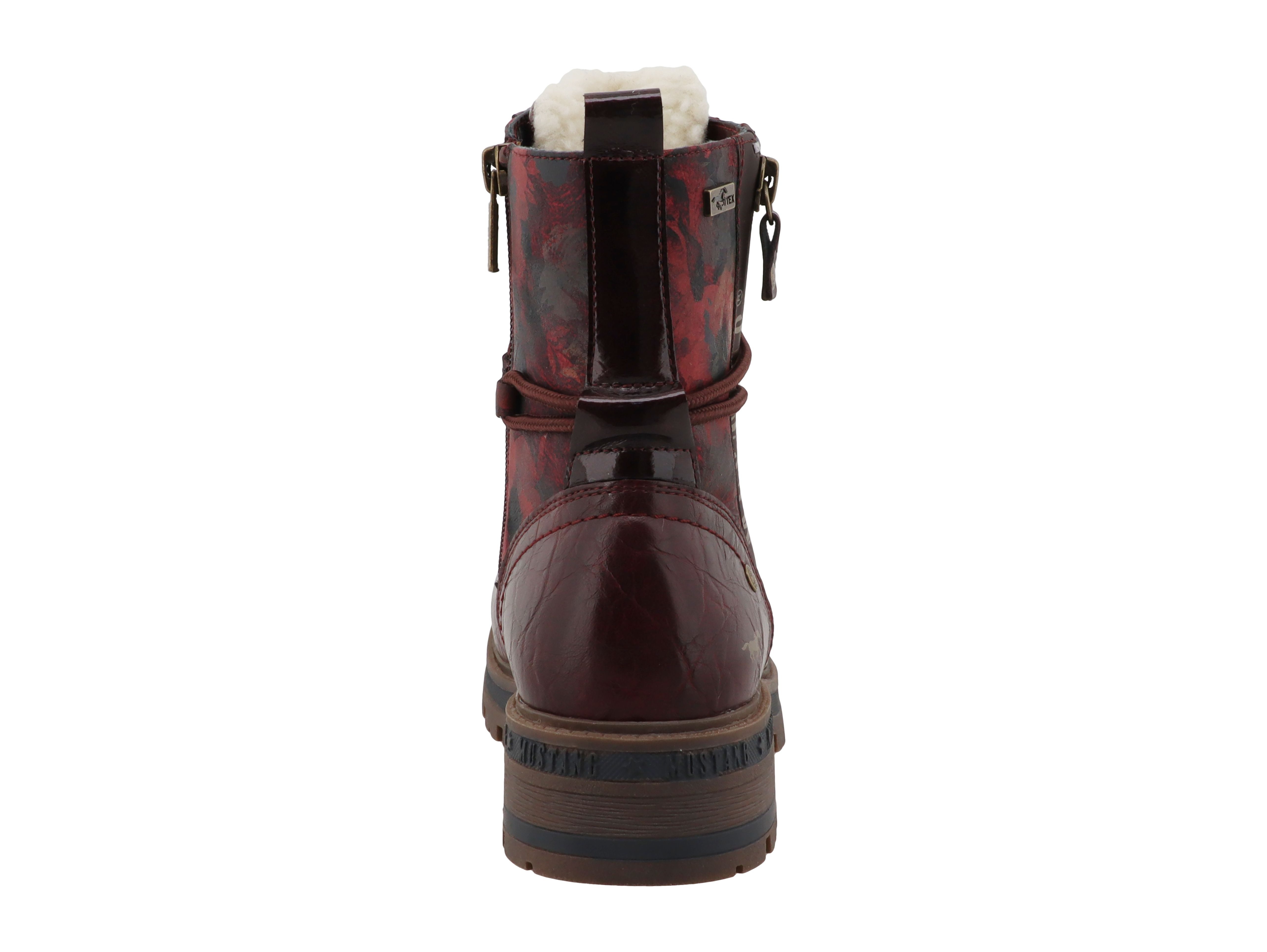 Mustang Shoes Stiefel Winterboots Blockabsatz, Boots mit schaftumwickelnden Schnürsenkeln