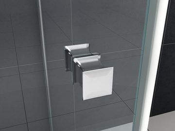 Home Systeme Eckdusche SIMILE Duschkabine Dusche Duschwand Duschabtrennung Duschtür Glas ESG, BxT: 80x80 cm