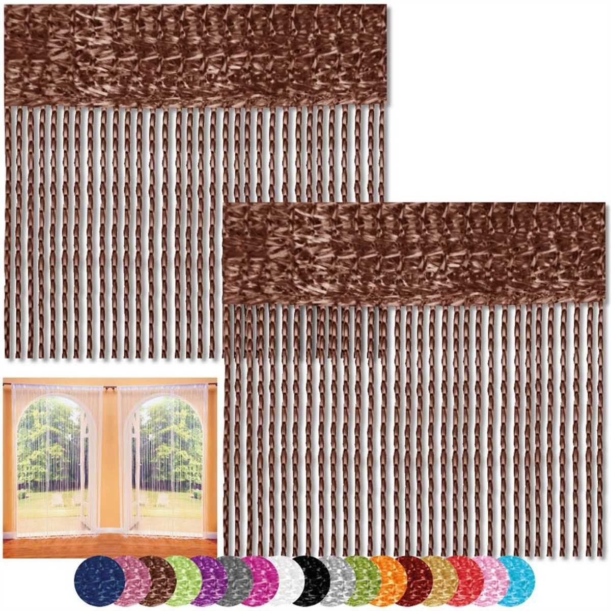 Bestlivings Fadenvorhang (2 St), Stangendurchzug, halbtransparent, Fadengardinen mit Stangendurchzug, Vorhang