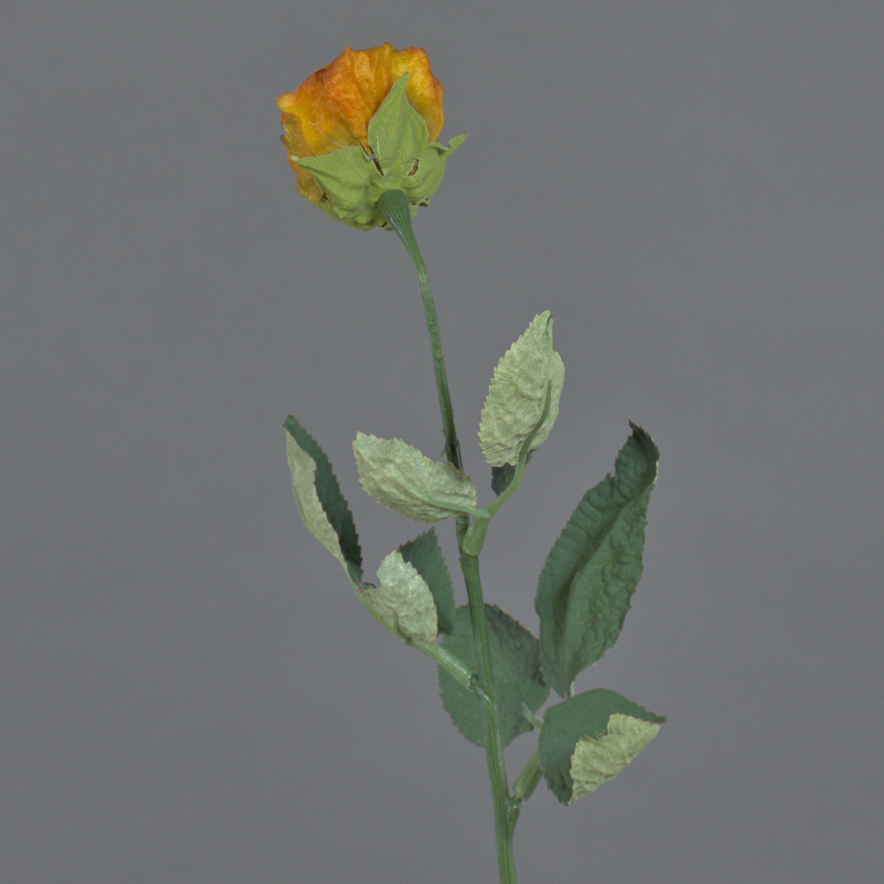 Kunstblume Künstliche Rose Freida, Eco Collection, orange-gelb, 60cm, Ø4cm Rose, artplants, Höhe 60.0 cm