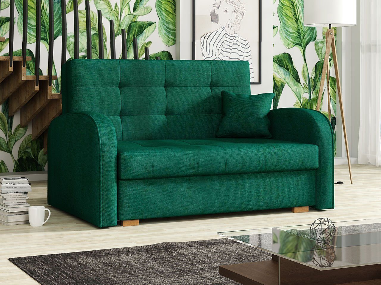 MIRJAN24 Schlafsofa Viva Gold II, mit Bettkasten und Schlaffunktion, 2 Sitzer Polstersofa inkl. Kissen, Wohnlandschaft Kronos 19