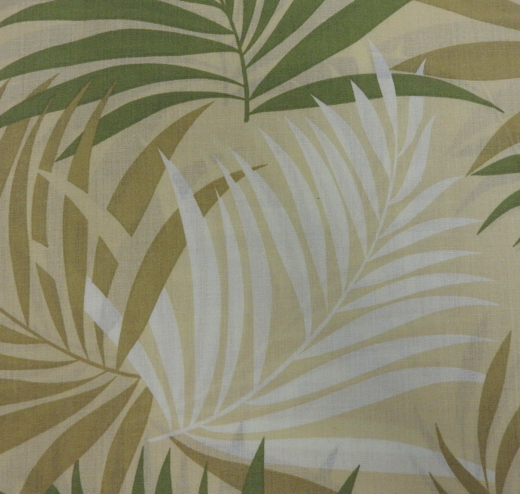 blickdicht % (2 Schal grün Schlaufen Palmenblätter, Vorhang, live, Baumwolle 48 % 52 Polyester, Material: Fertigdeko Wohntextilien Gardinen St),