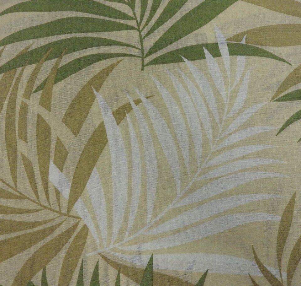 Vorhang, Wohntextilien live, (2 St), Fertigdeko Schlaufen Schal Gardinen blickdicht  grün Palmenblätter, Material: 52 % Polyester, 48 % Baumwolle
