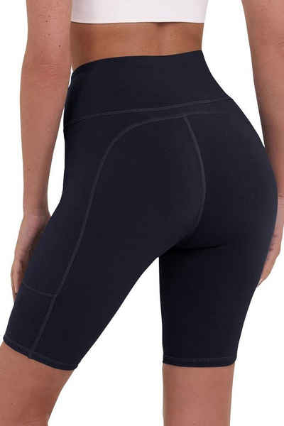 TCA 3/4-Hose Damen Yoga-Shorts mit hoher Taille und Handytasche - Dunkelblau (1-tlg)