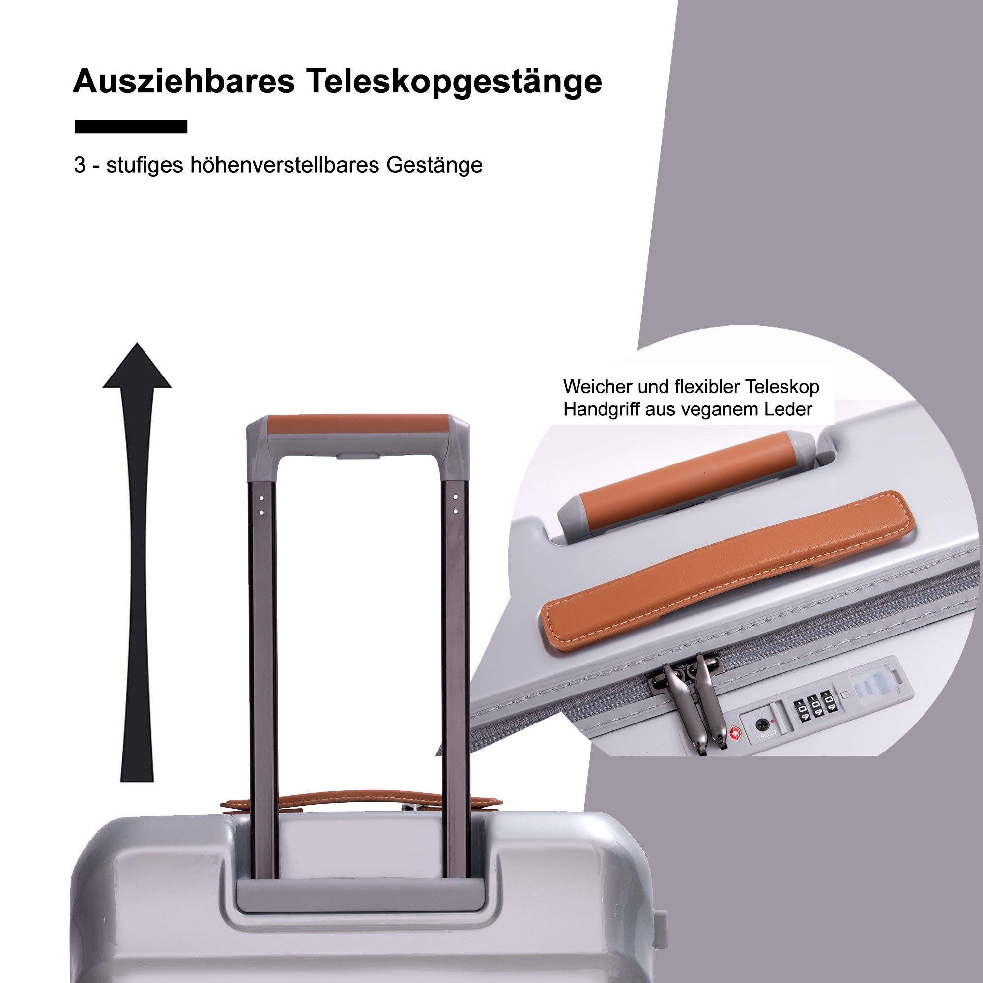 Travelhouse Hartschalen-Trolley capri, 4 Rollen, PC Hartschale, USB + USB C Anschluss, Rollenbremse
