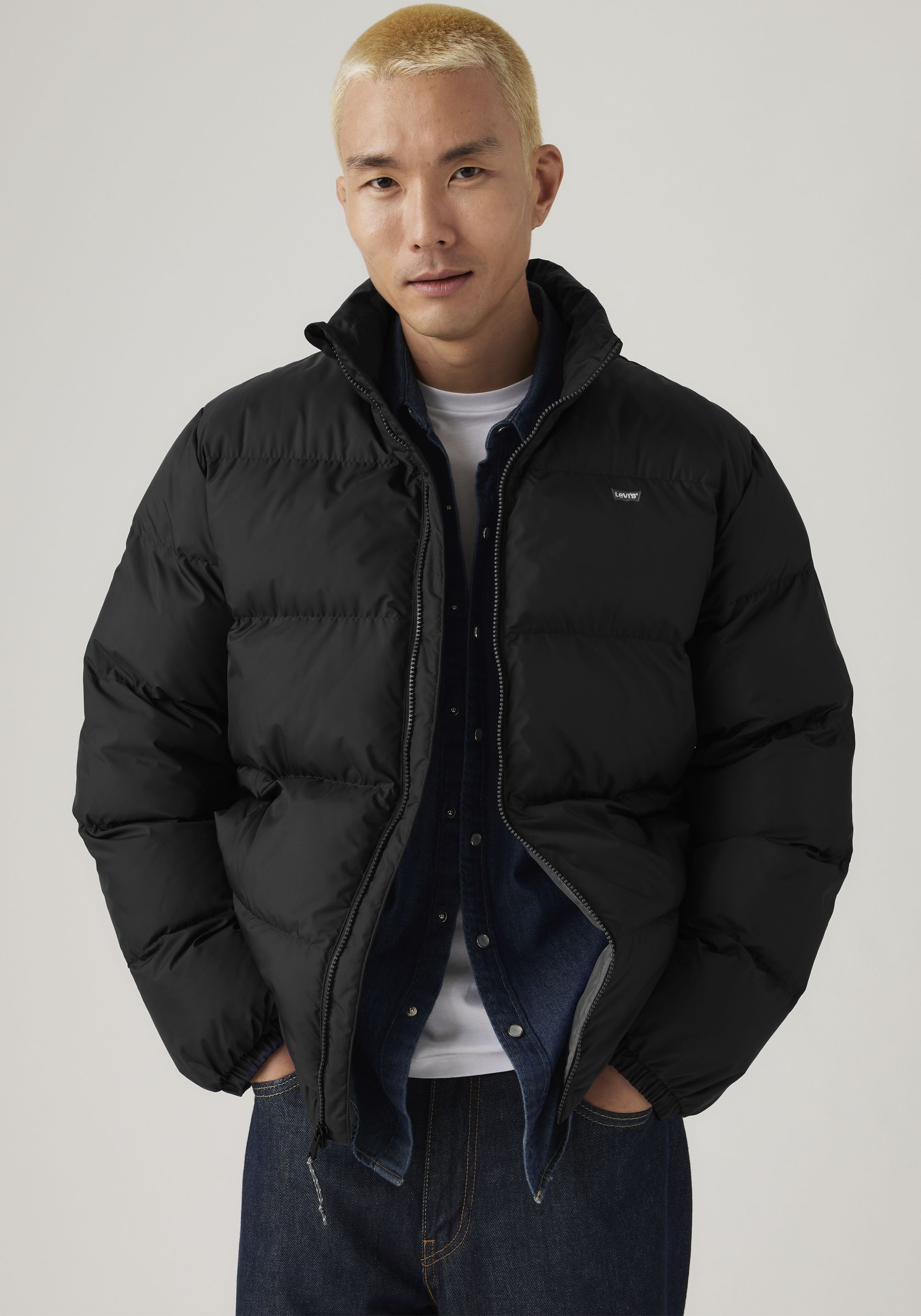 Levi's® Steppjacke PIEDMONT SHORT PUFFER mit Reißverschluss und Stehkragen