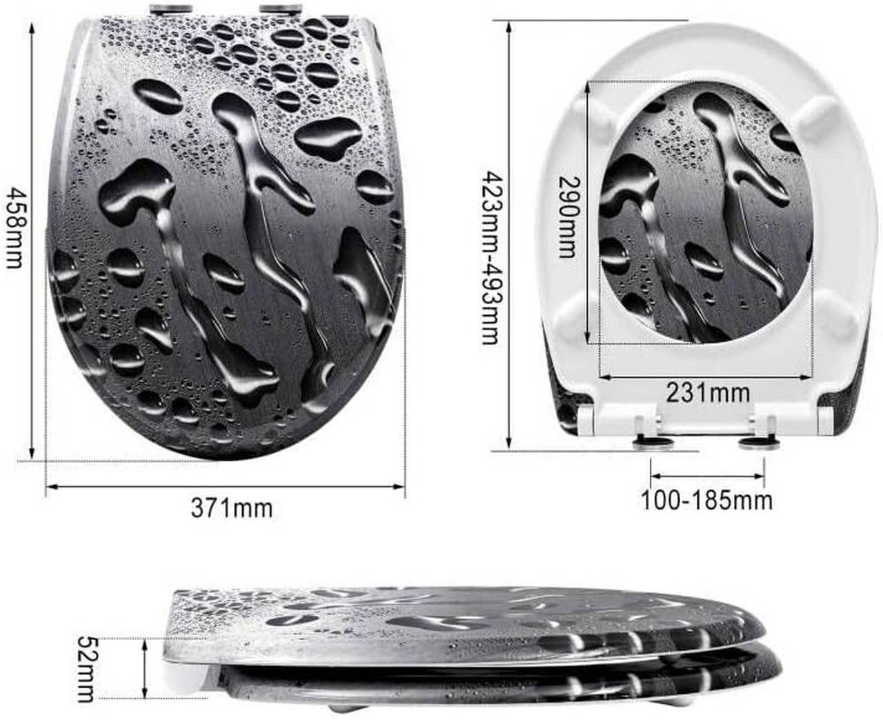 Woltu WC-Sitz (1-St), mit Absenkautomatik, Duroplast, Fast Fix/Schnellbefestigung