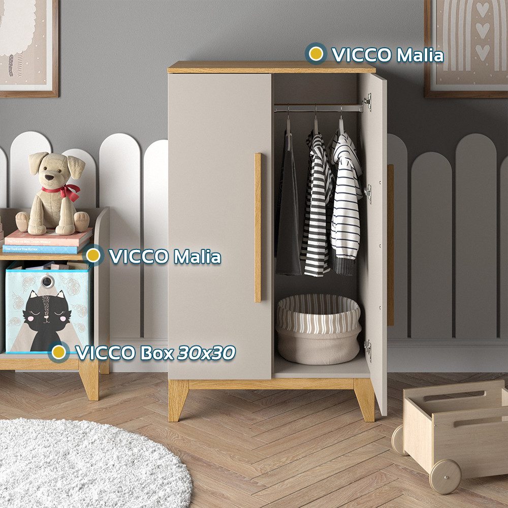 VitaliSpa® Kleiderschrank Malia, Cashmere-Eiche, 70 x 120 cm günstig online kaufen