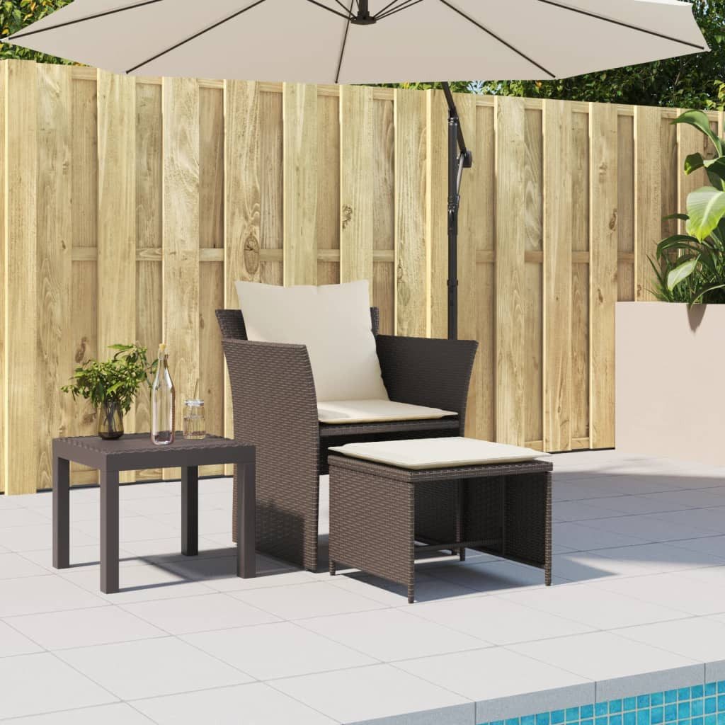 vidaXL Gartenlounge-Set Gartenstuhl mit Fußhocker Braun günstig online kaufen