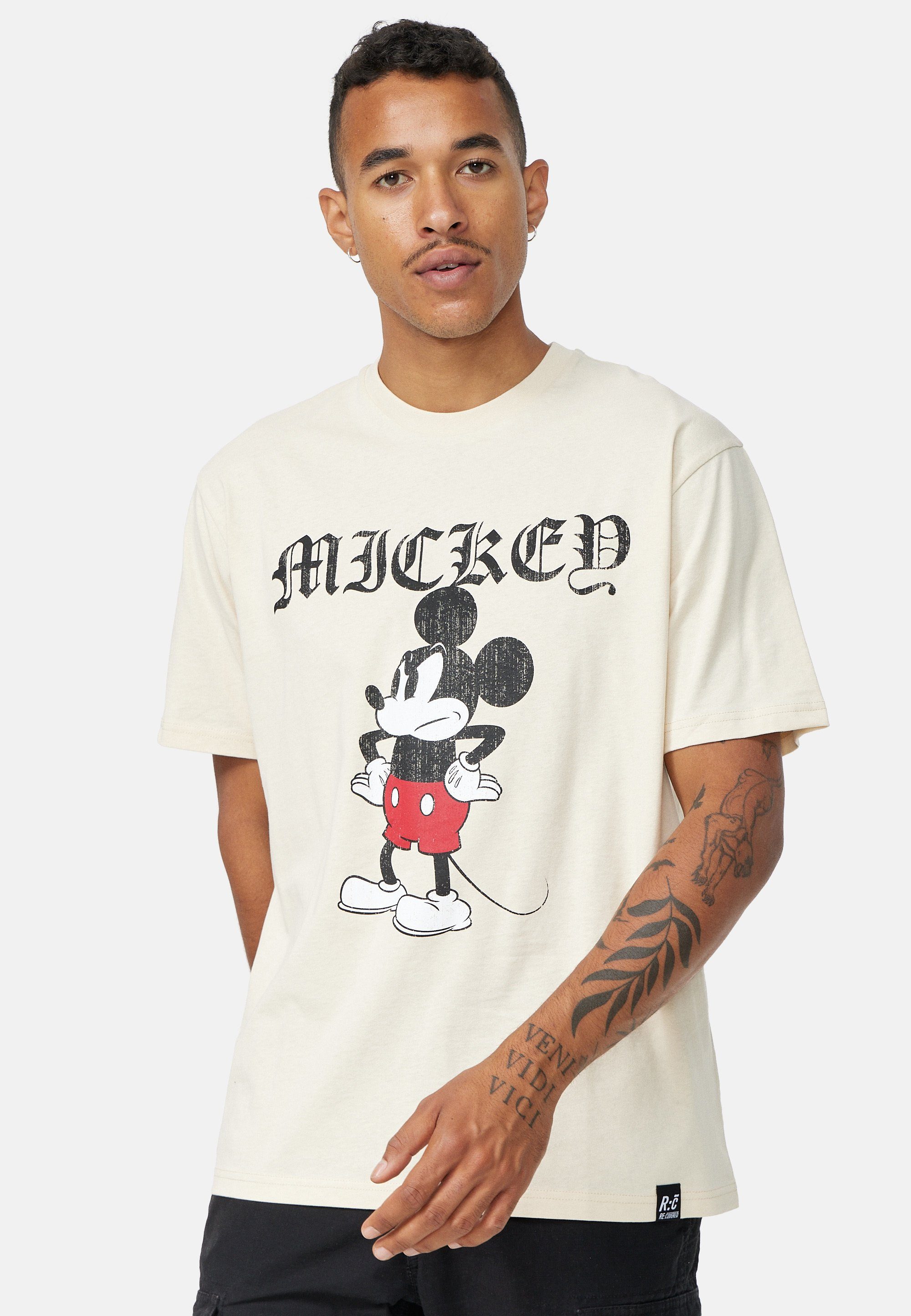 T-Shirt Weiß Grumpy zertifizierte Disney GOTS Recovered Bio-Baumwolle Mickey