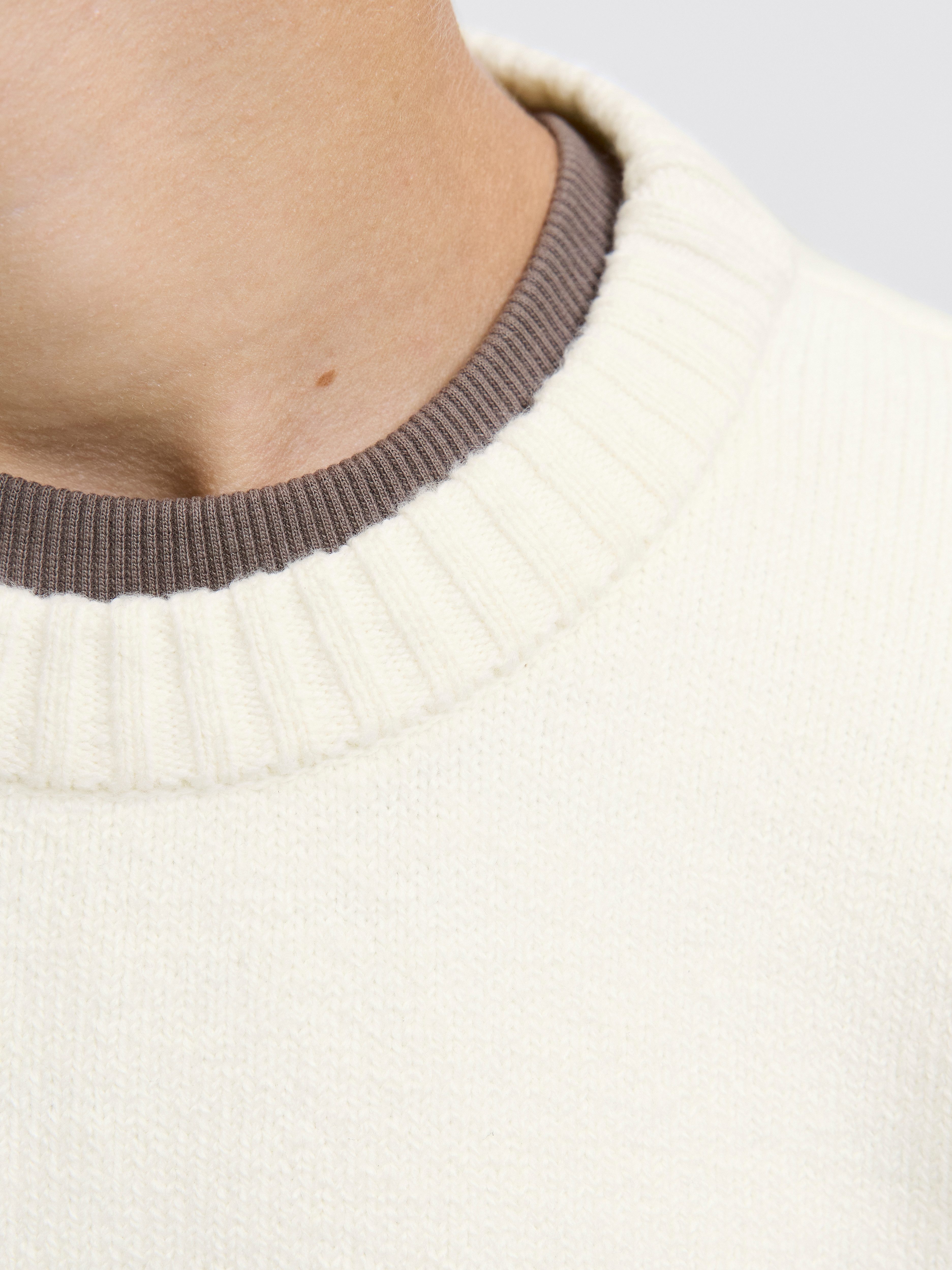 Jack & Jones Junior Rundhalspullover JORNORREBRO KNIT CREW NECK JNR Baumwollmischung, locker geschnitten