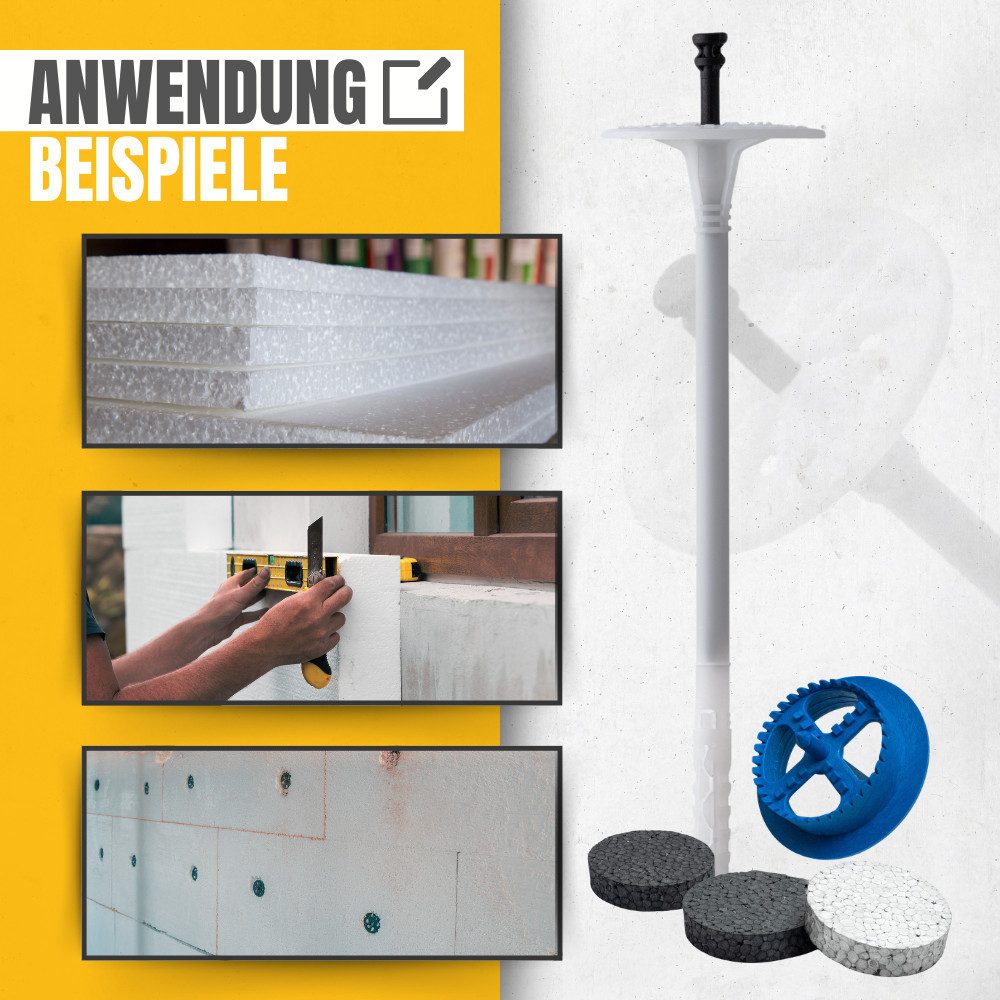 STRÜBER Schrauben- und Dübel-Set WDVS SET (Dämmstoffdübel mit Kunststoffnagel + Rondelle + Fräser) – Bild 5 von 5
