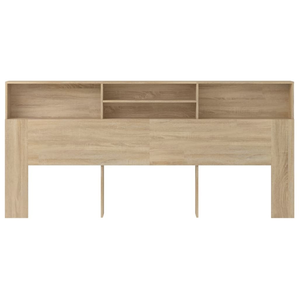 vidaXL Bett Kopfteil mit Ablagen Sonoma-Eiche 220x19x103,5 cm (1-tlg)