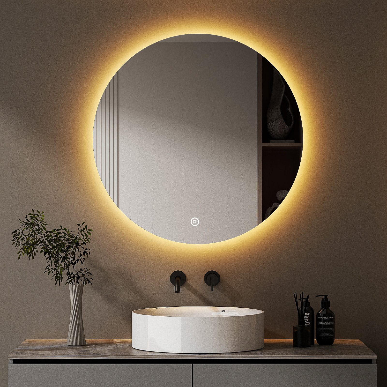 WDWRITTI Badspiegel Rundspiegel Led Speicherfunktion 3 günstig online kaufen