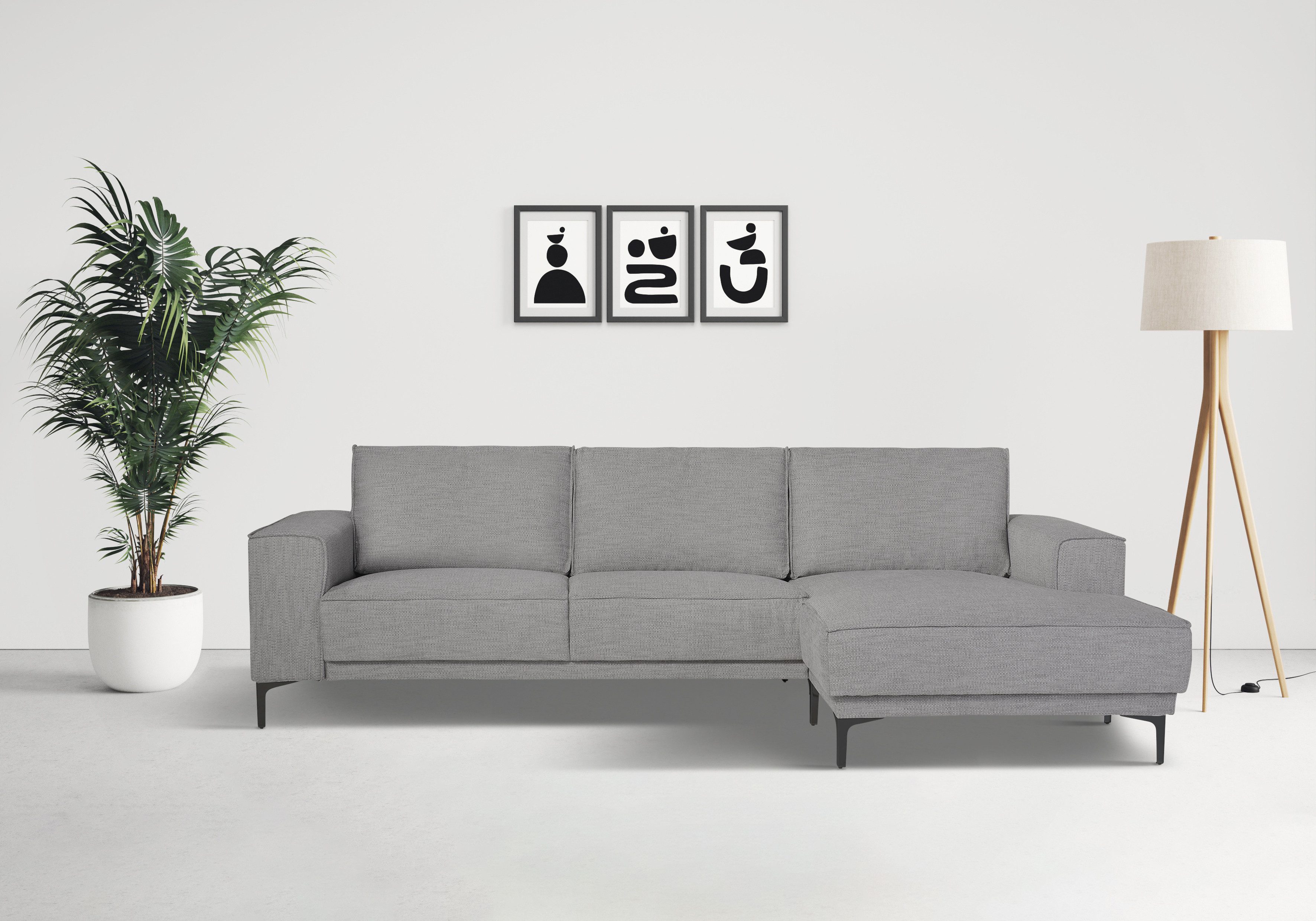 OTTO home Ecksofa "Polsterecke Oland, Struktur, Flachgewebe, Luxus-Microfas günstig online kaufen