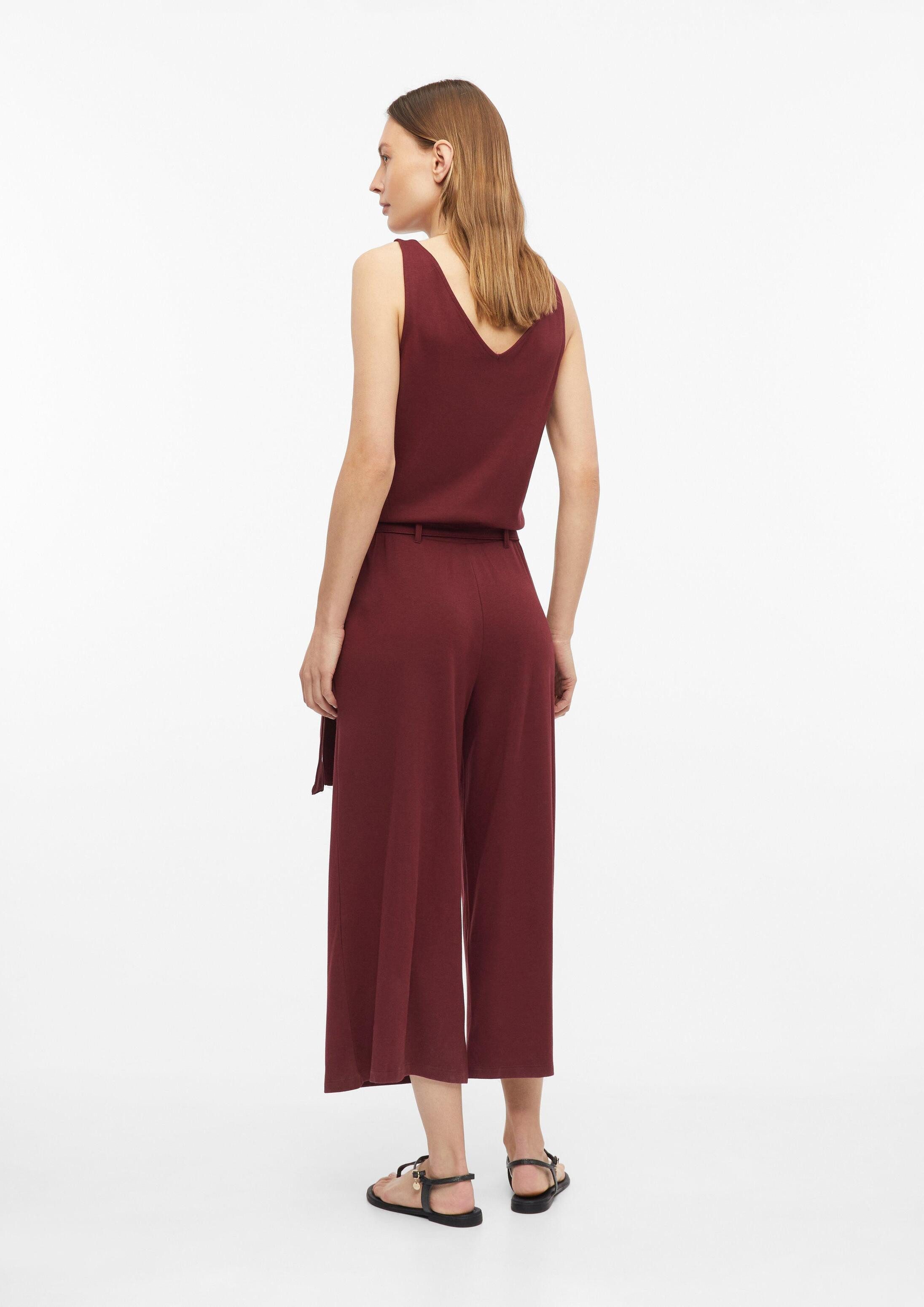 s.Oliver Jumpsuit Overall Ärmelloser Overall aus Interlockjersey mit Gürtel