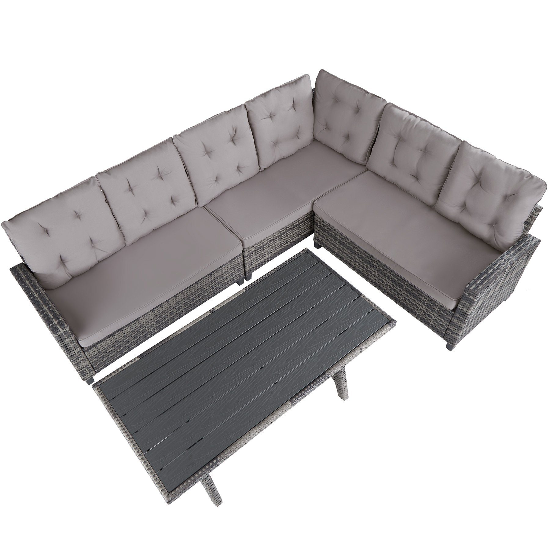 3-tlg) Catania, tectake Loungeset (Set, grau | grau