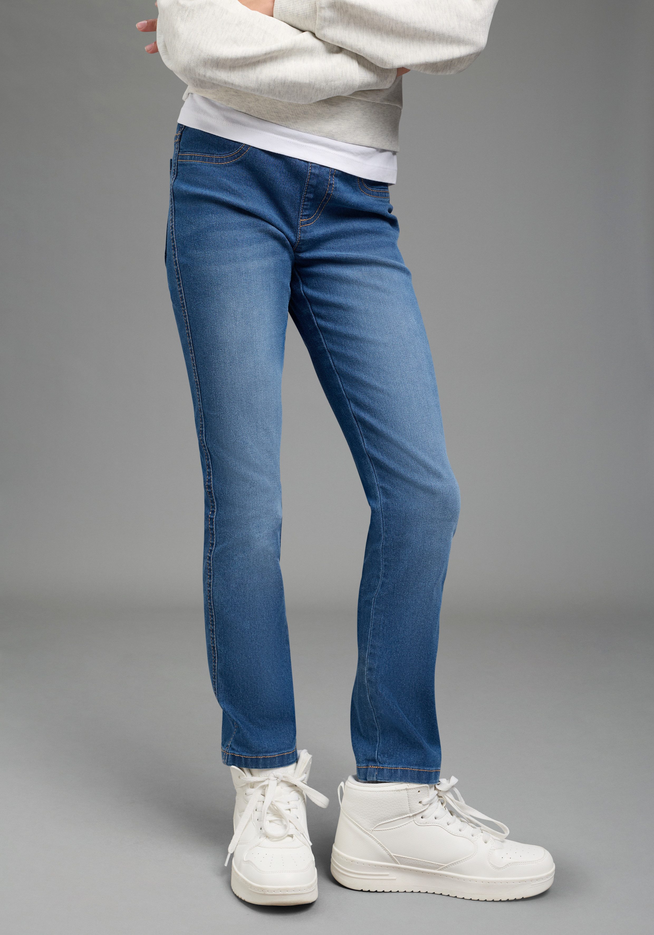 H.I.S Jeansjeggings Jeggings mit leicht ausgestelltem Bein eng anliegende Passform, innenliegender Gummizug am Bund