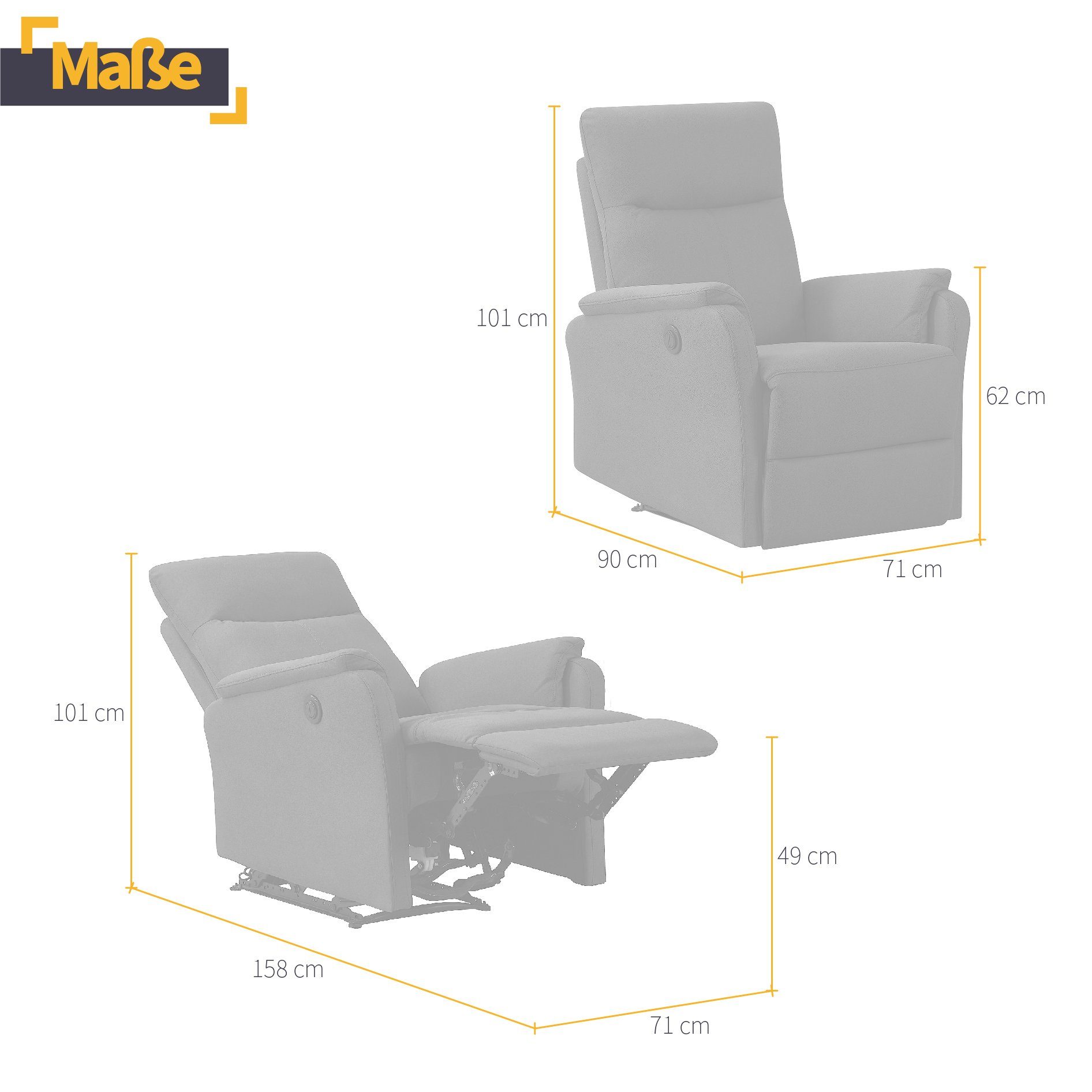 Elektrischer Design Liegesessel RC-006A, V6 Ergonomische Relax-Sessel, Relaxsessel