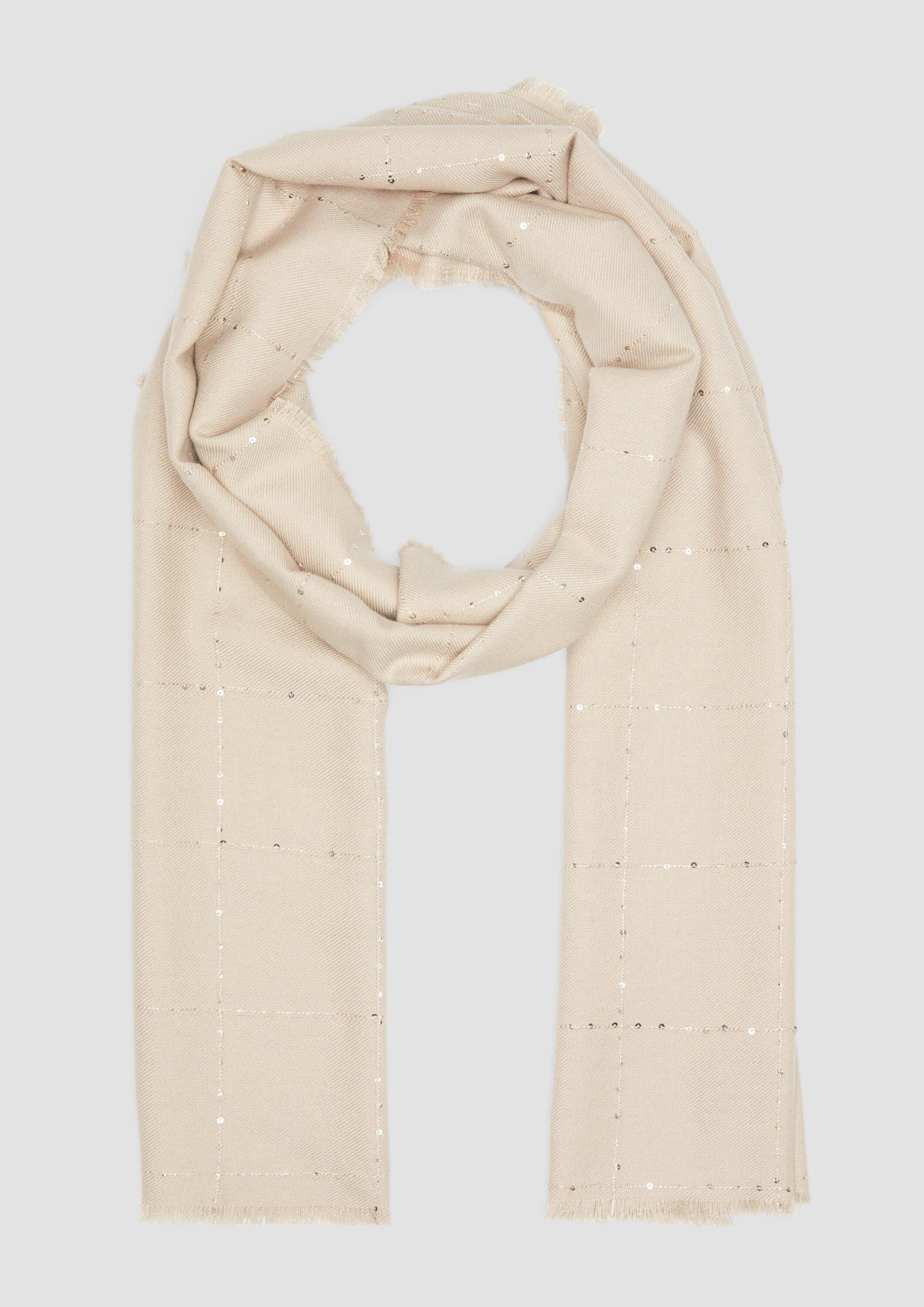 s.Oliver Schal Tuch, Viskosemix-Tuch mit Pailletten günstig online kaufen