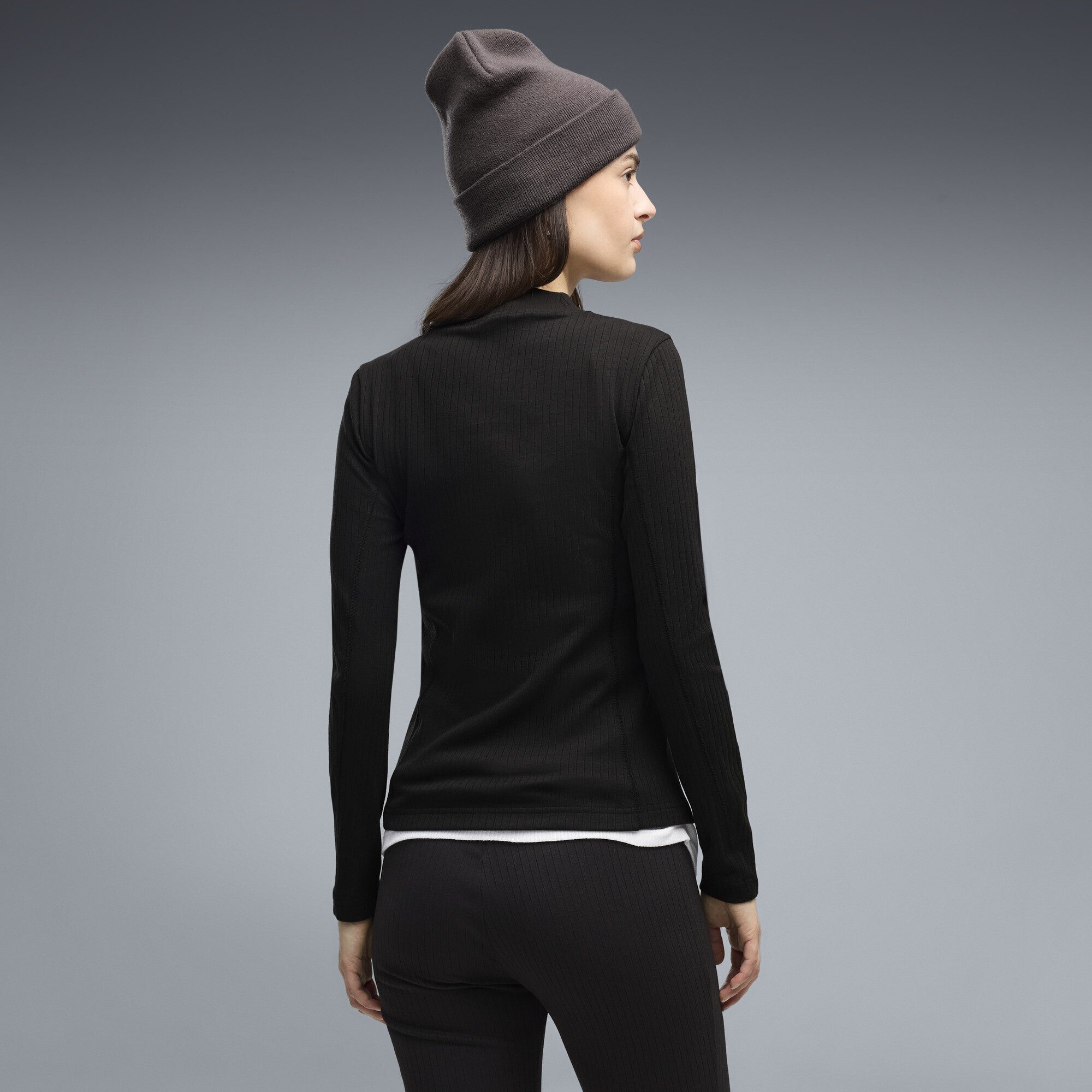 PUMA T-Shirt HER Slim Geripptes Langarmshirt Damen